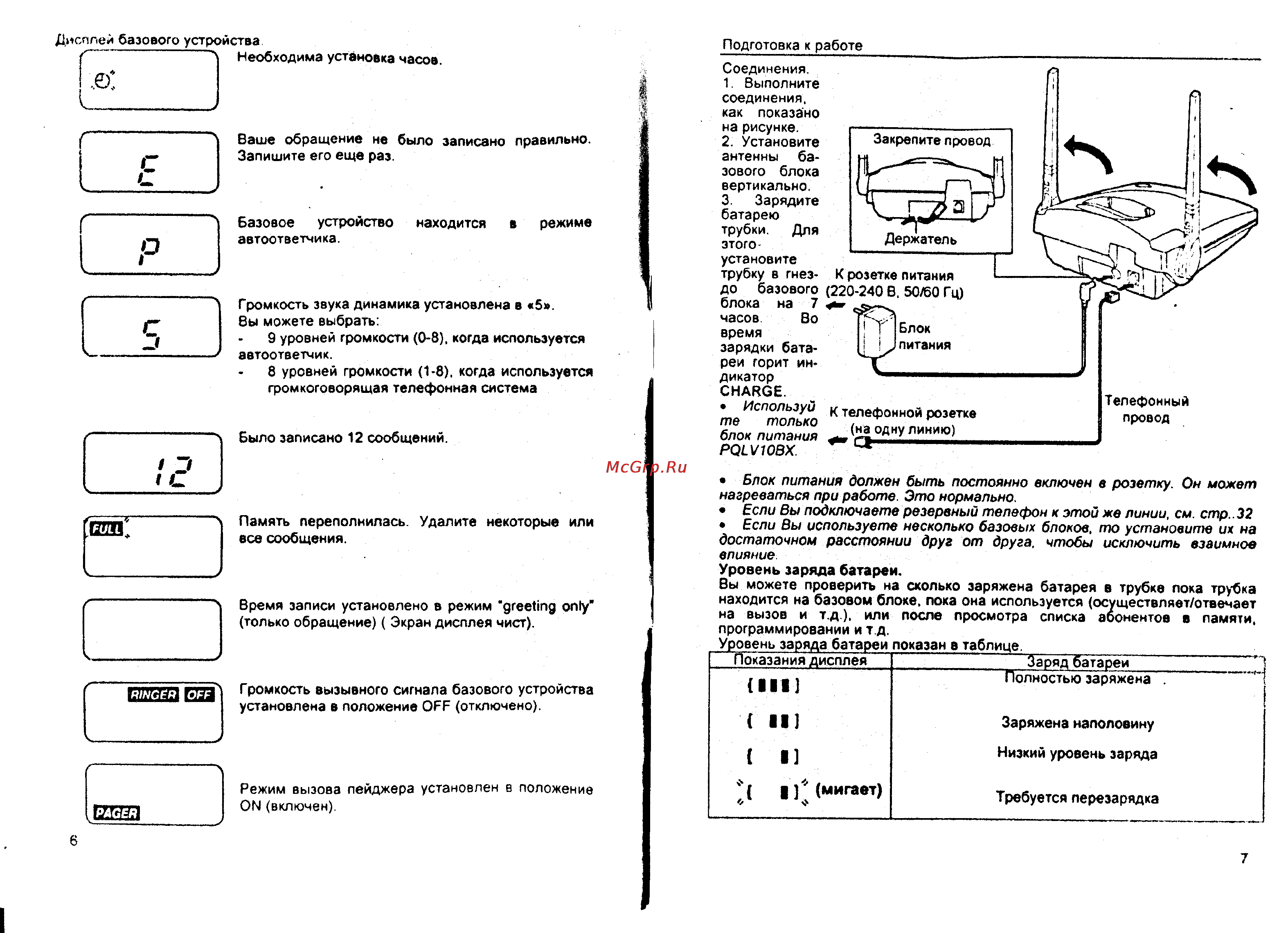 Panasonic KX-TG2575BXS Инструкция по эксплуатации онлайн [4/19] 53247