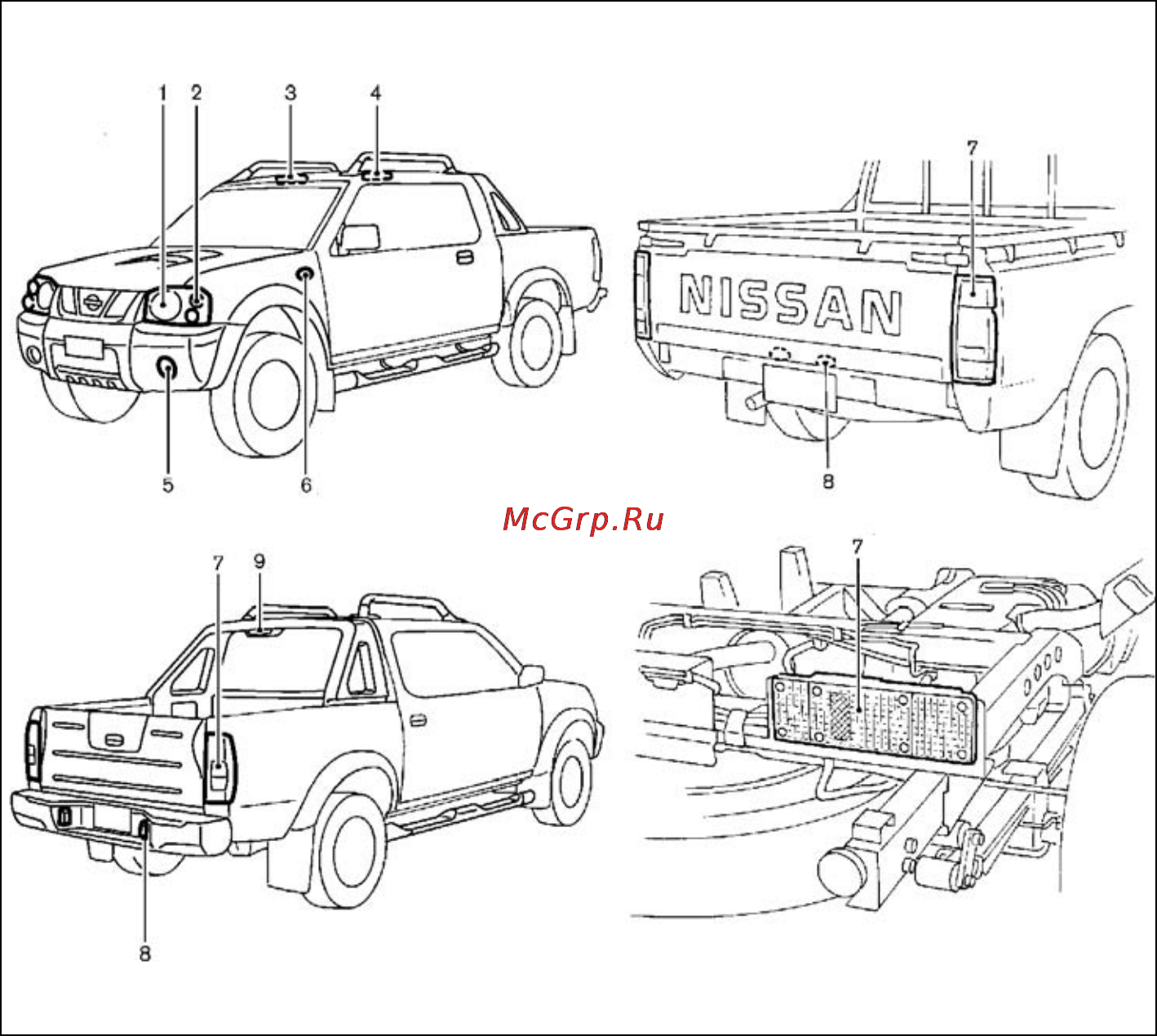 Nissan NP-300 [177/206] Расположение приборов освещения и сигнализации