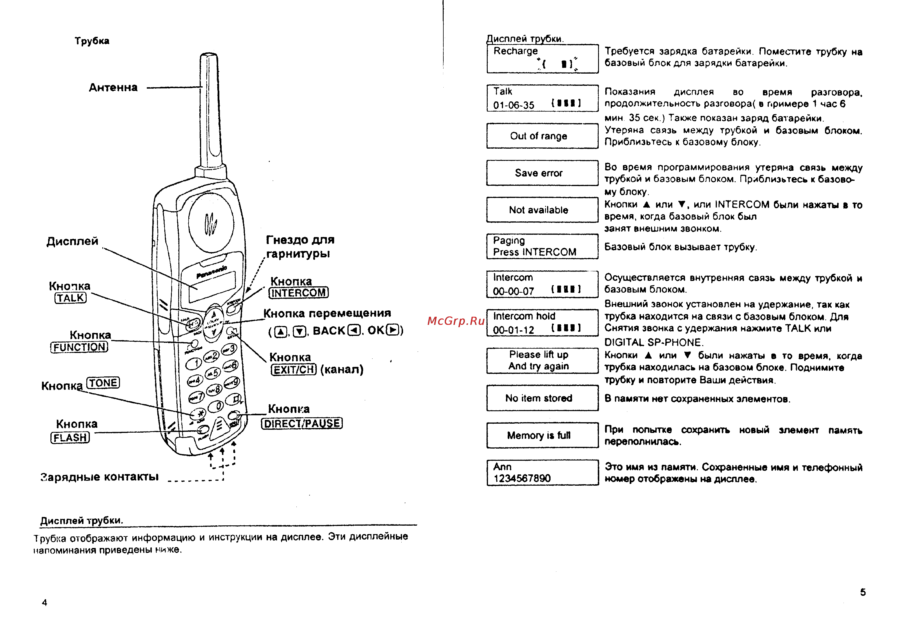 Panasonic KX-TG2565BXB Инструкция по эксплуатации онлайн [3/13] 53279