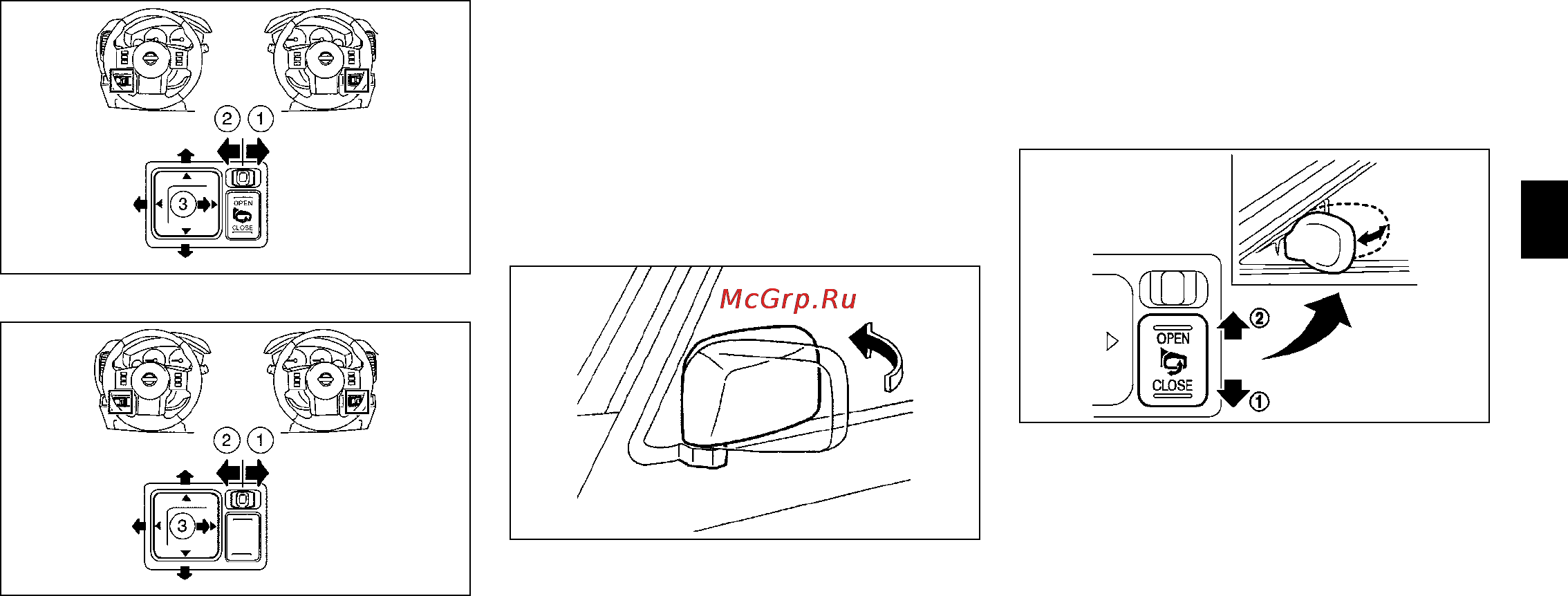Nissan Pathfinder [91/300] Зеркала складывающиеся при помощи электропривода для некоторых вариантов исполнения автомобиля