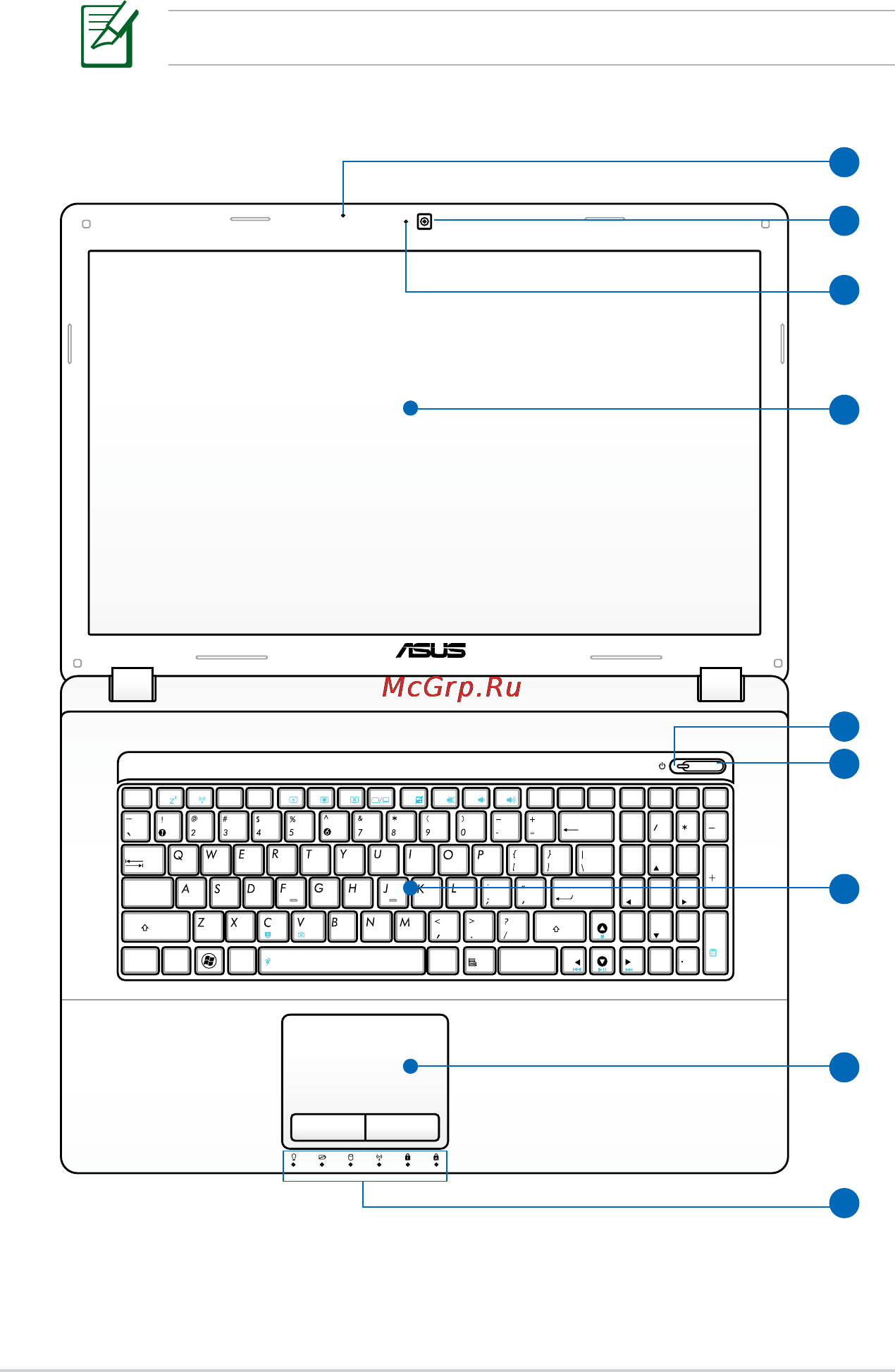 Asus K73TK [14/116] Лицева страна