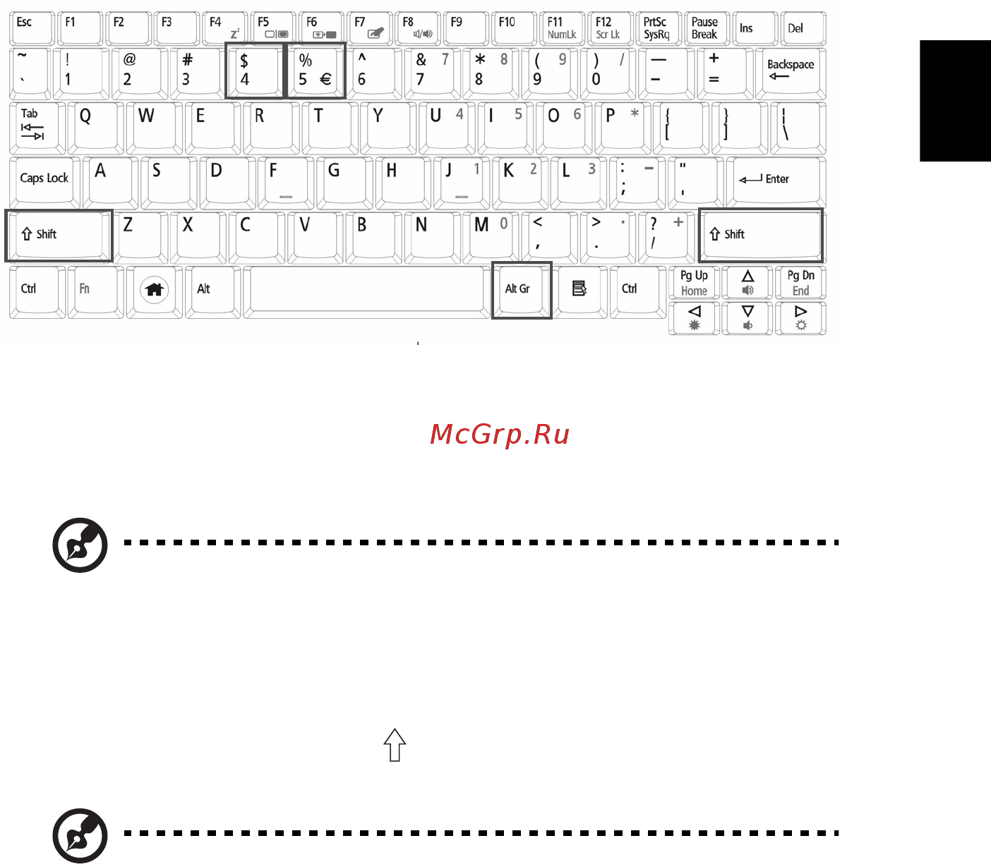 Acer AOD257-N57DQrr [75/85] Специальная клавиша