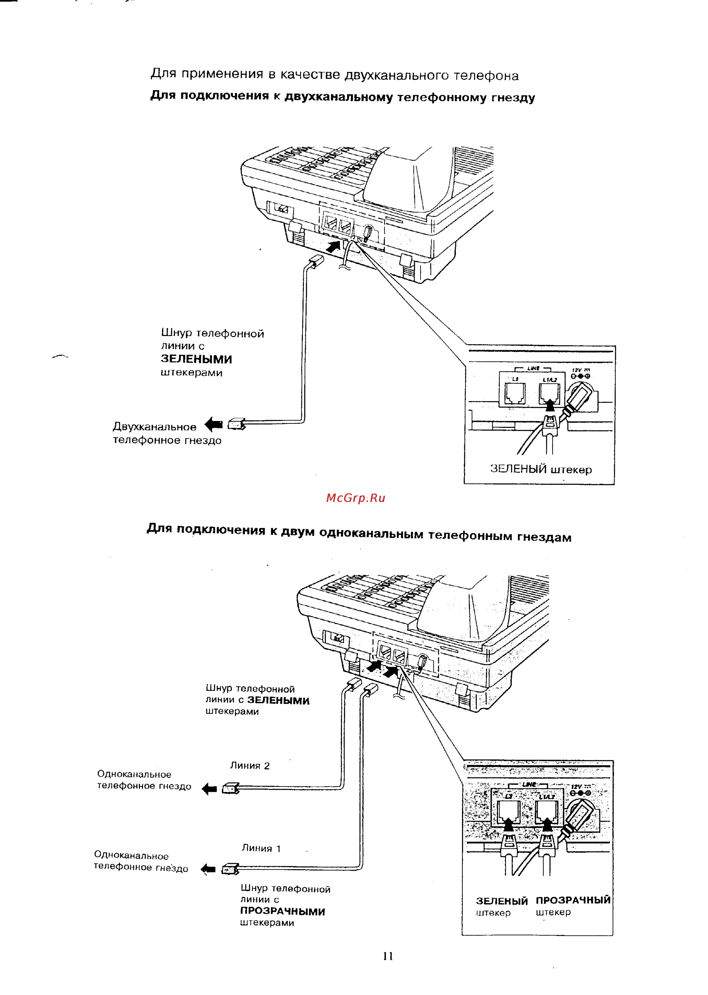 Panasonic KX-T3281BX [11/43] Для применения в качестве двухканального телефона