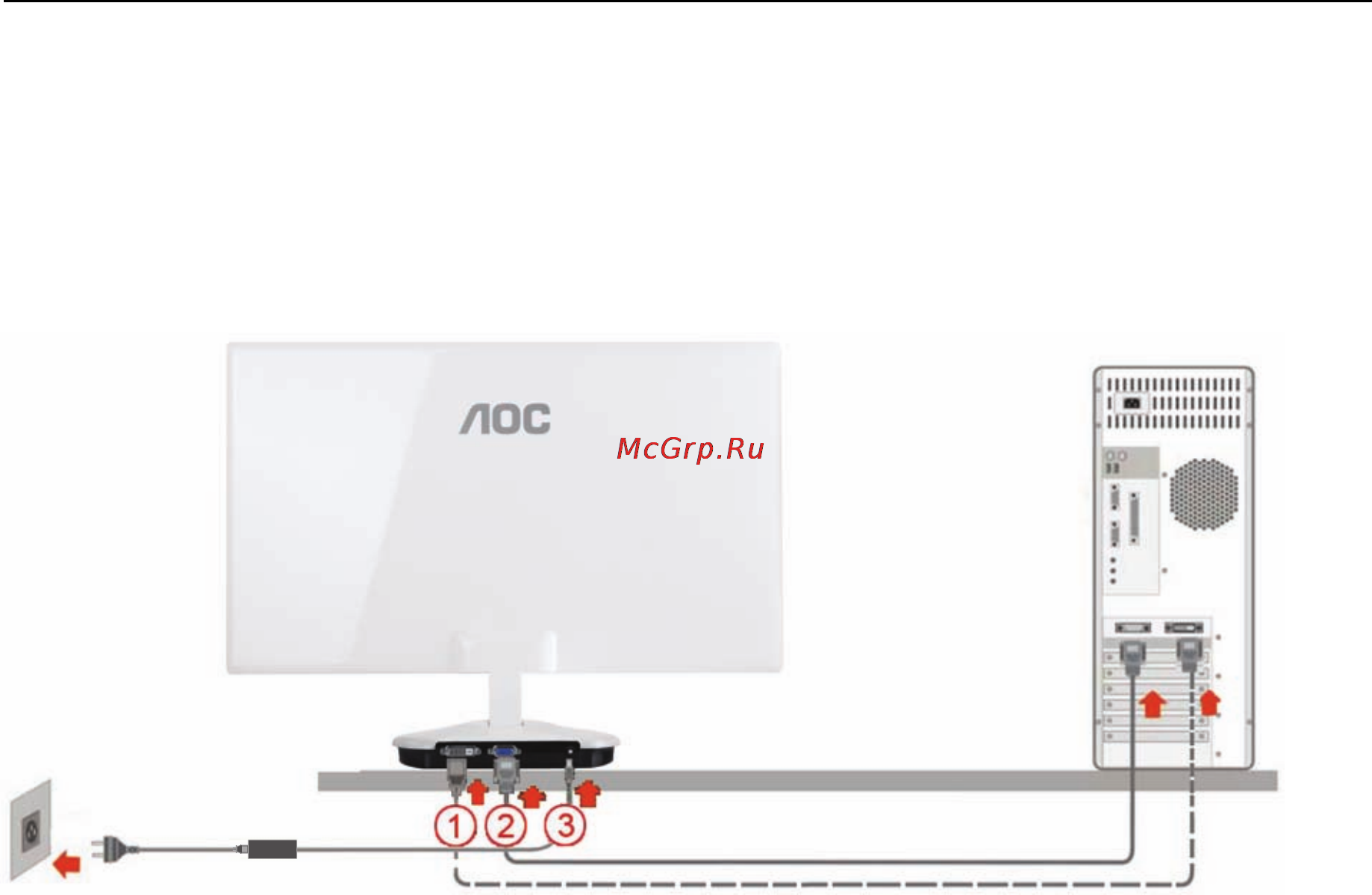 AOC E2343F [12/61] Пoдключeниe мoнитopа