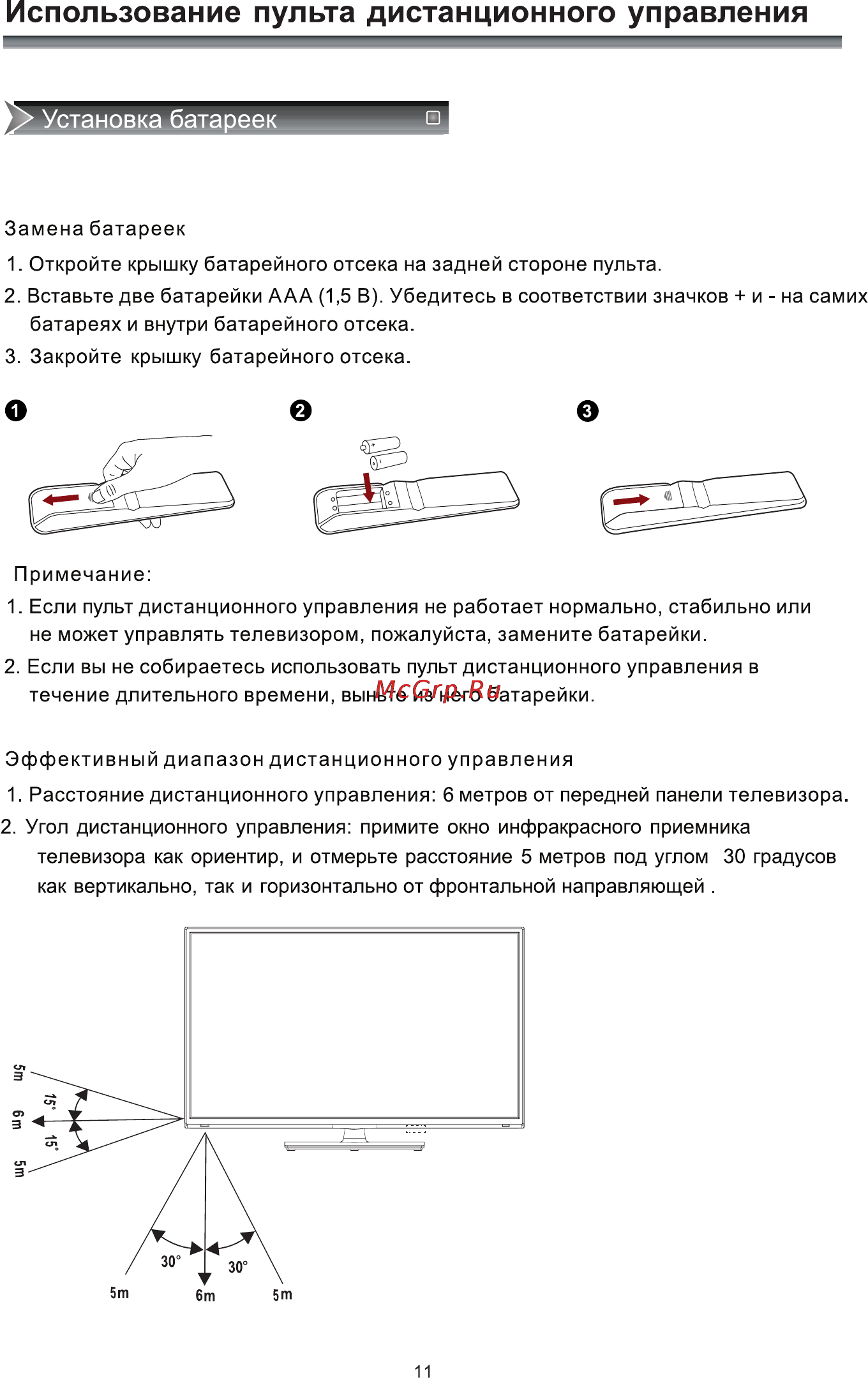 Rolsen RL-40E1004F [13/32] Использование пульта дистанционного управления