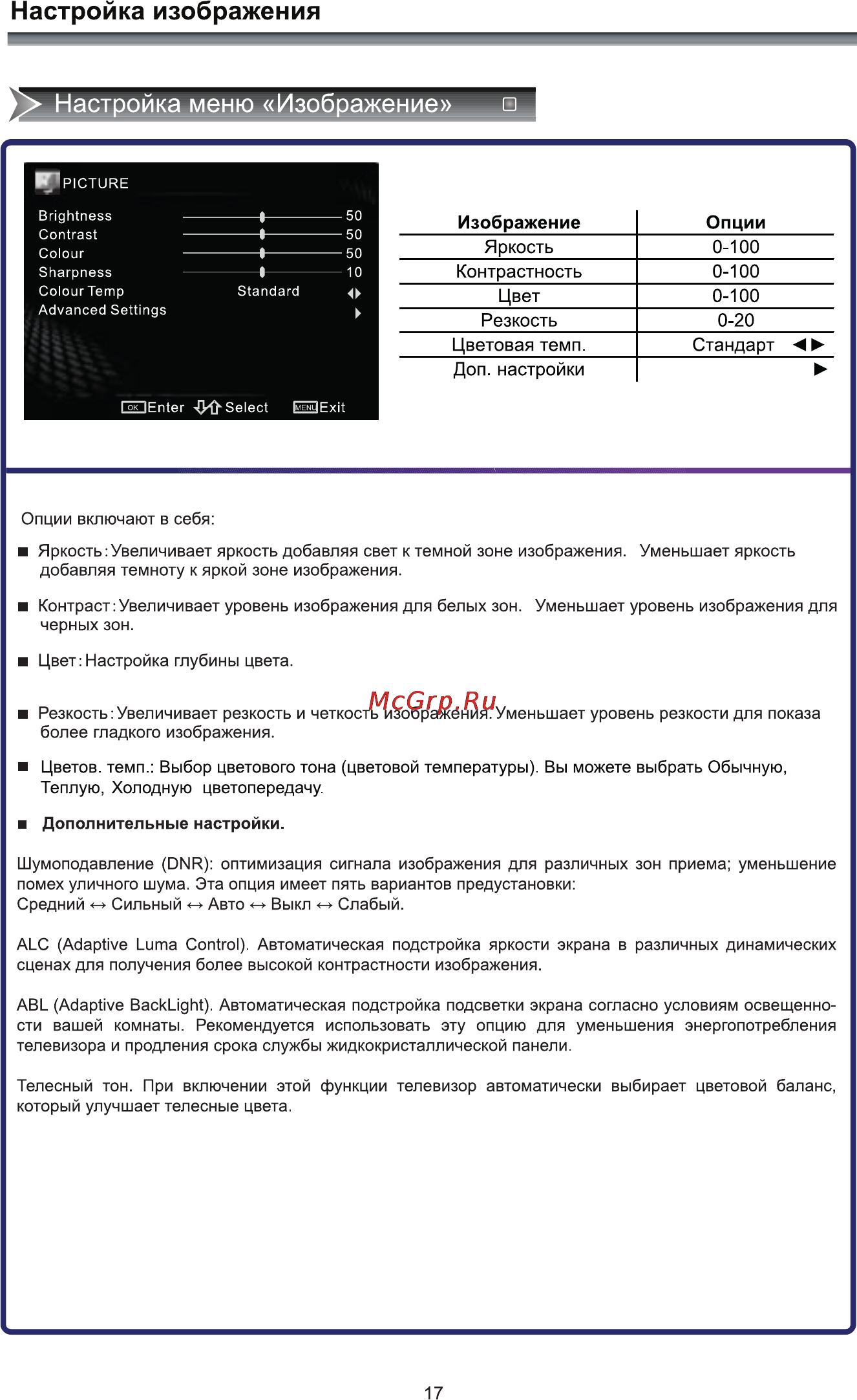 Rolsen RL-39E1004FT2C [19/36] Настройка изображения