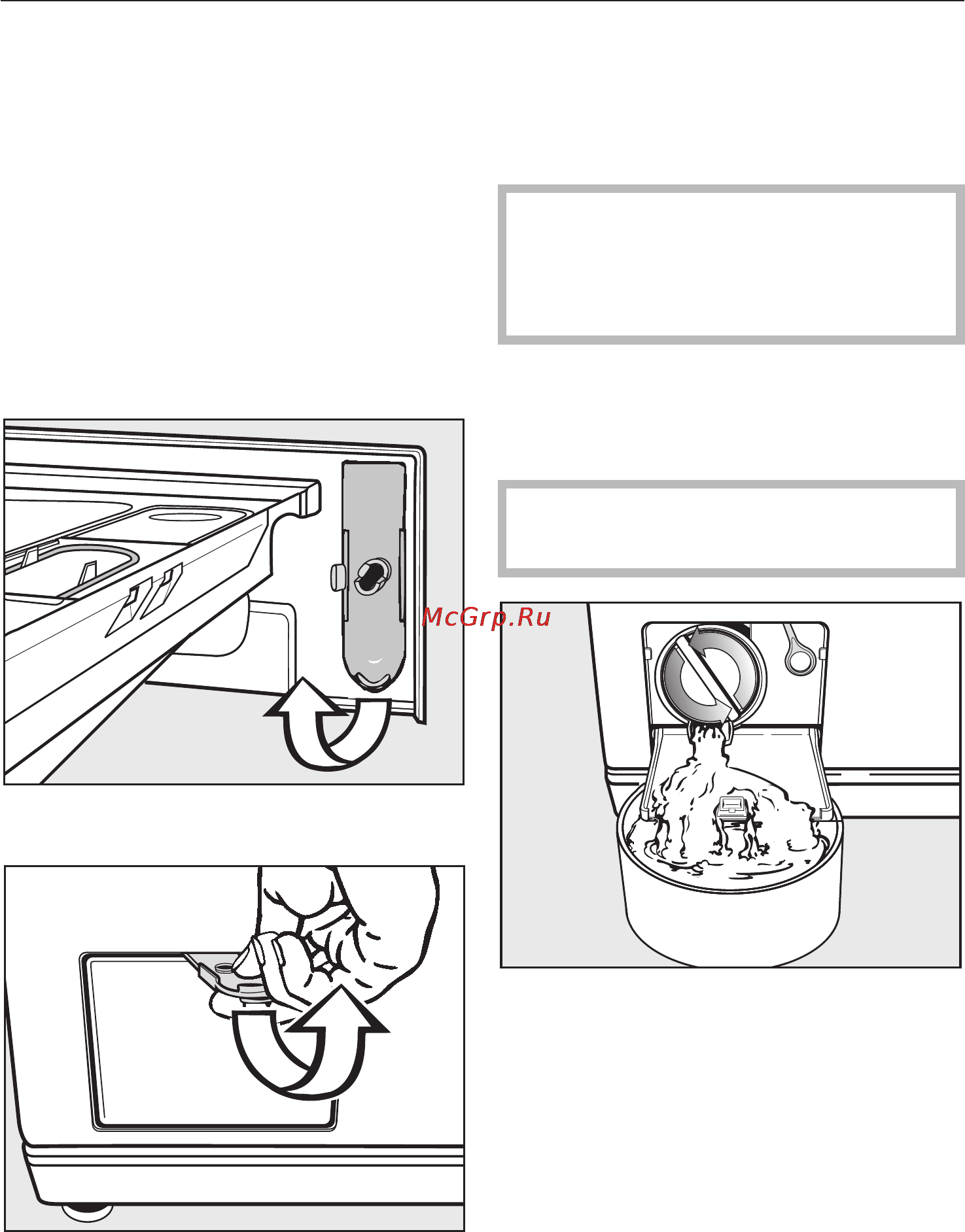 Miele W5963 WPS White [51/80] Îòêðûâàíèå äâåðöû çàãðó çî íîãî ëþêà ïðè çàñîðåíèè ñëèâà è èëè îòñóòñòâèè ýëåêòðîïèòàíèÿ 51
