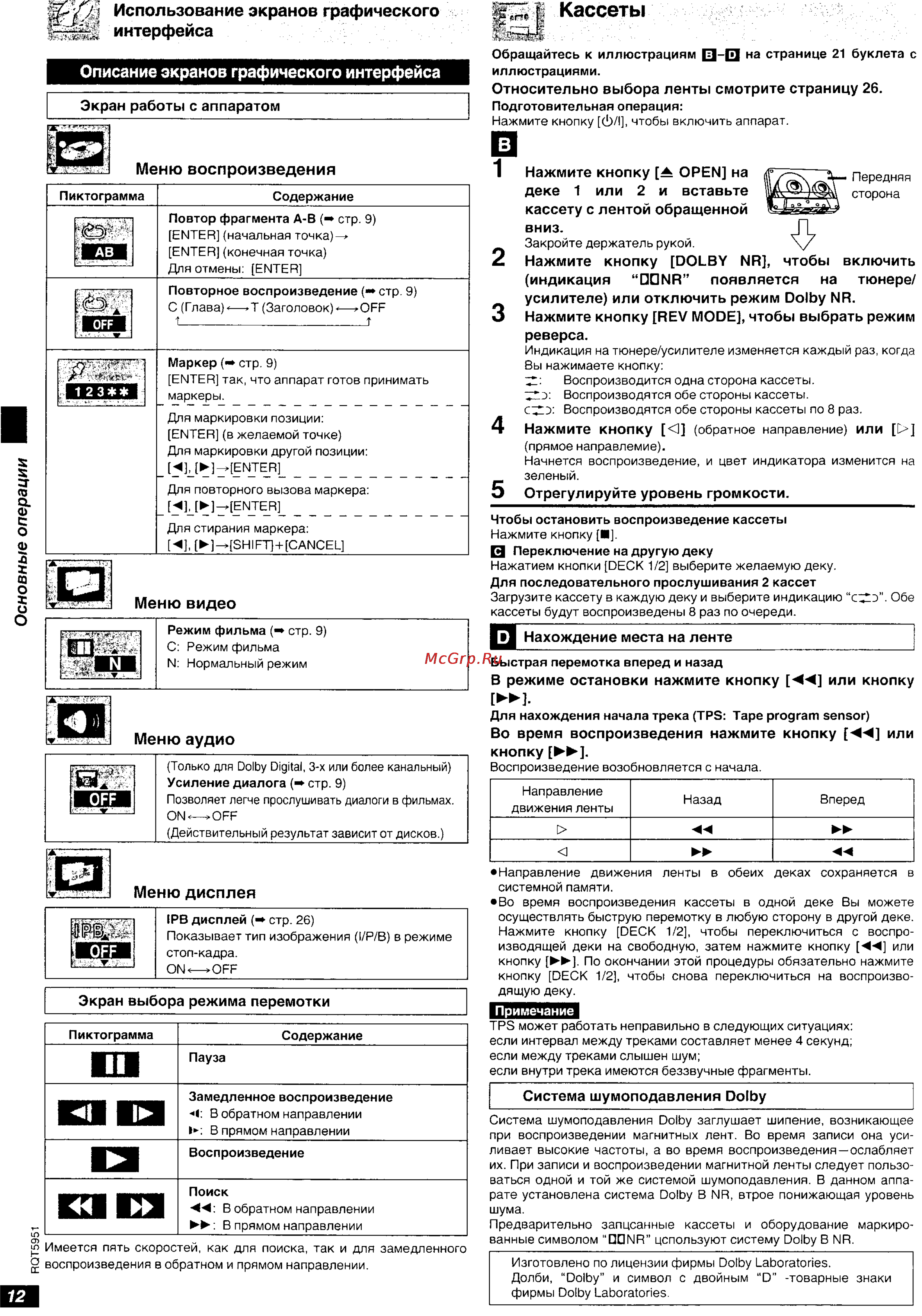 Technics SC-DV250 [12/28] Кассеты