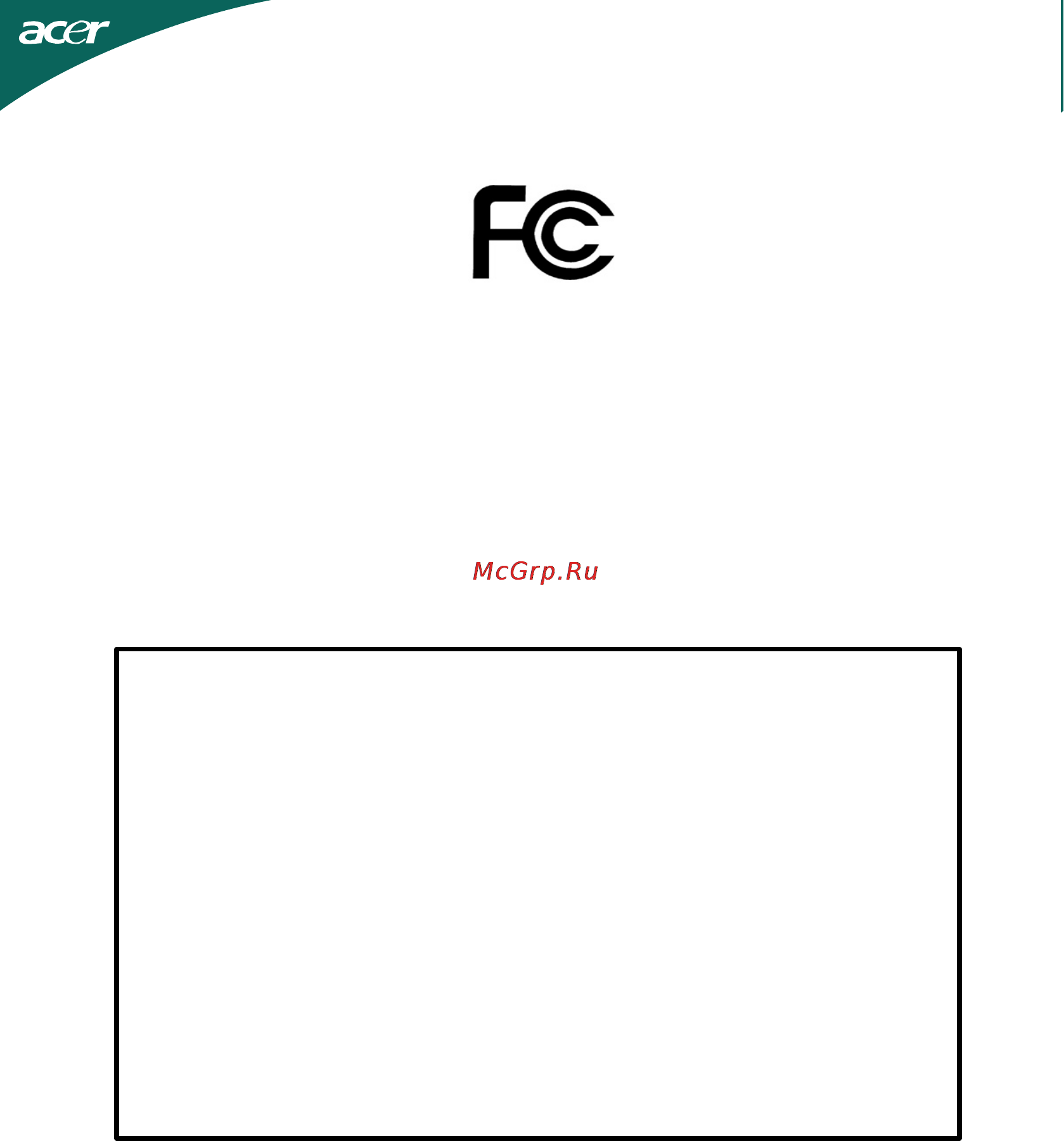 Acer GN245HQbmid [23/37] Federal communications commission declaration of conformity