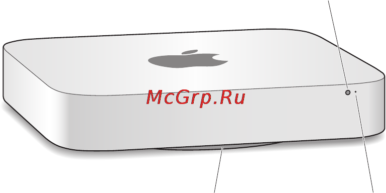 Apple MacMini MD388C116GH2RS/A [30/86] Порты и компоненты на лицевой стороне компьютера mac mini