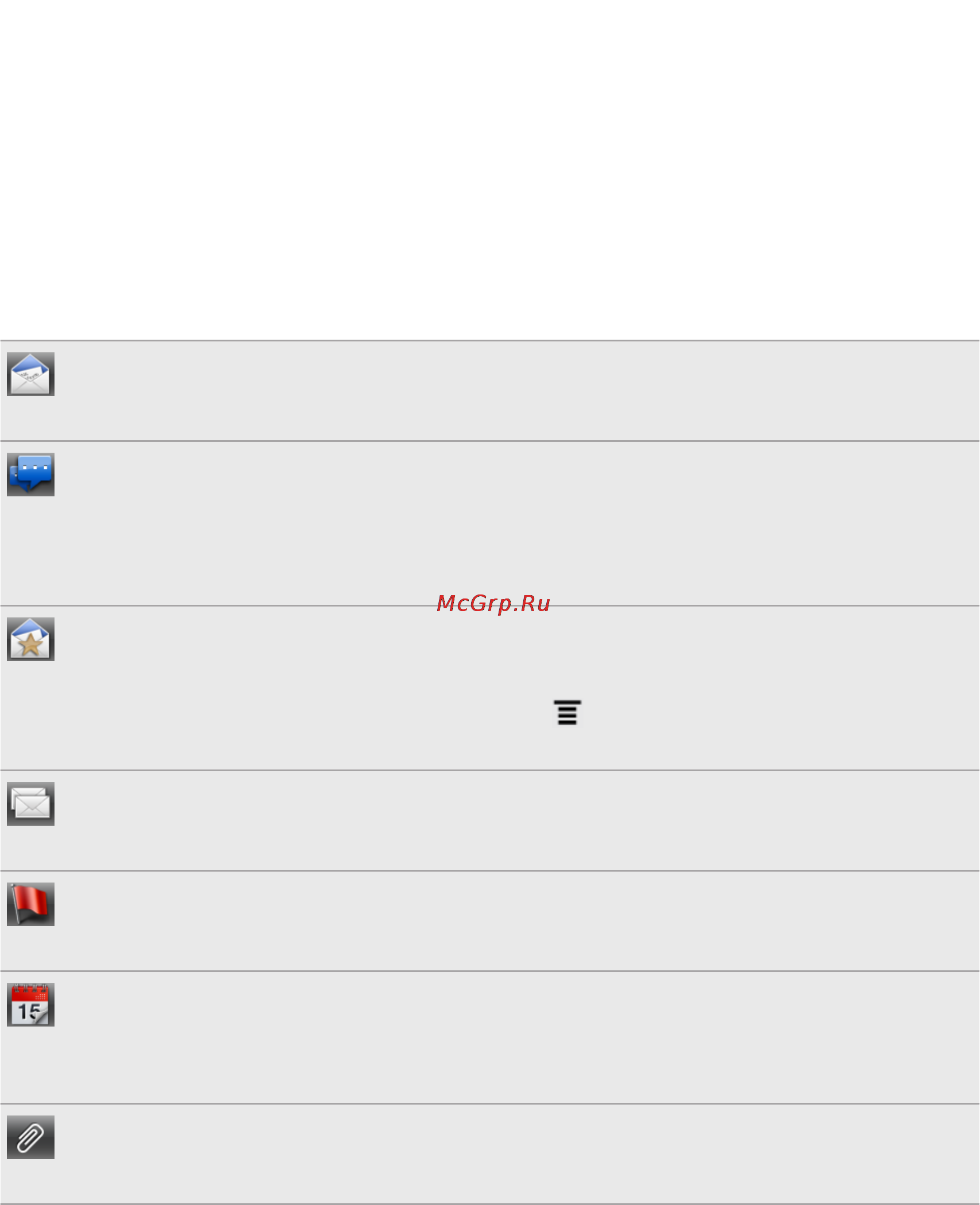 HTC Flyer [110/223] Переключение между различными режимами просмотра папки входящие