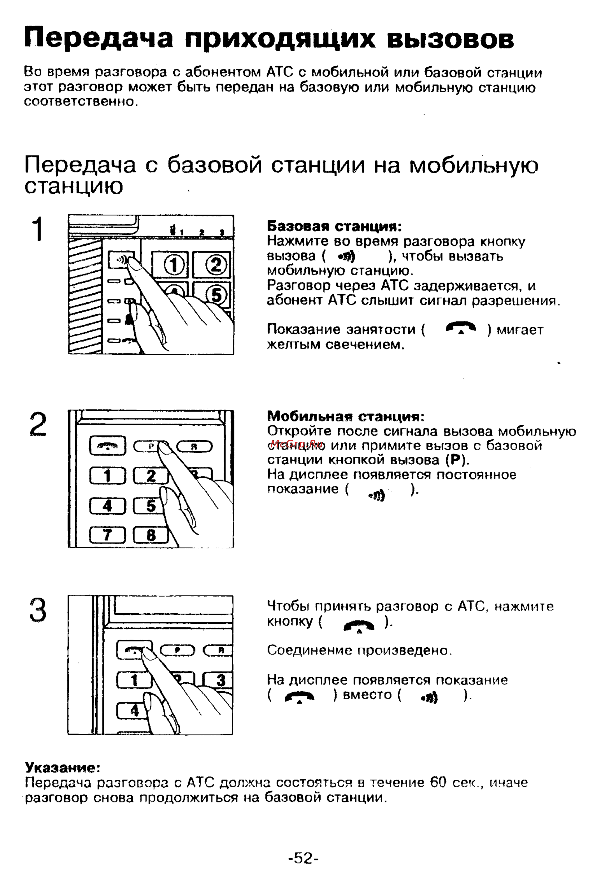 Panasonic KX-T9250 [52/91] Передача приходящих вызовов