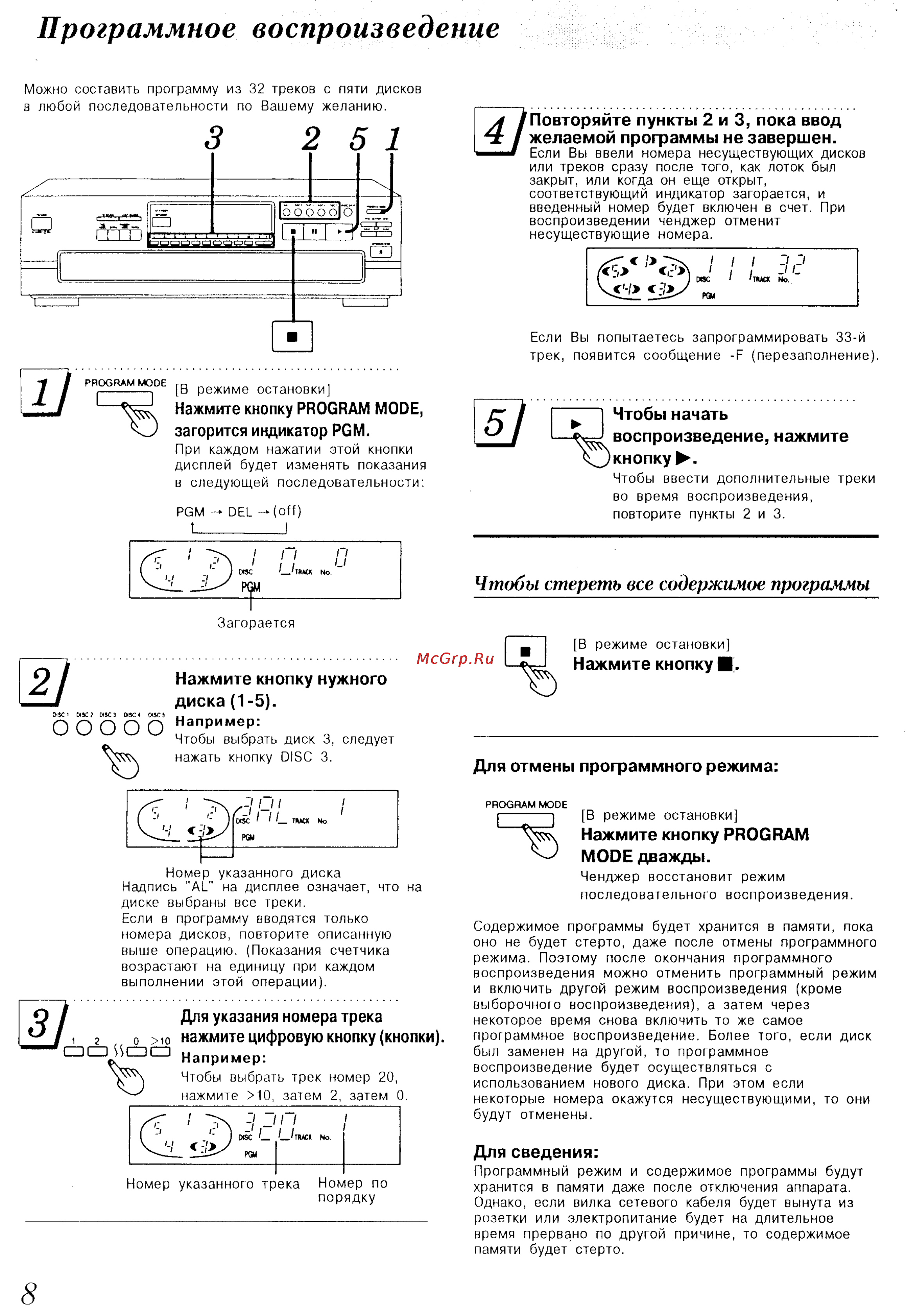 Technics SL-PD687 [8/17] Программное воспроизведение