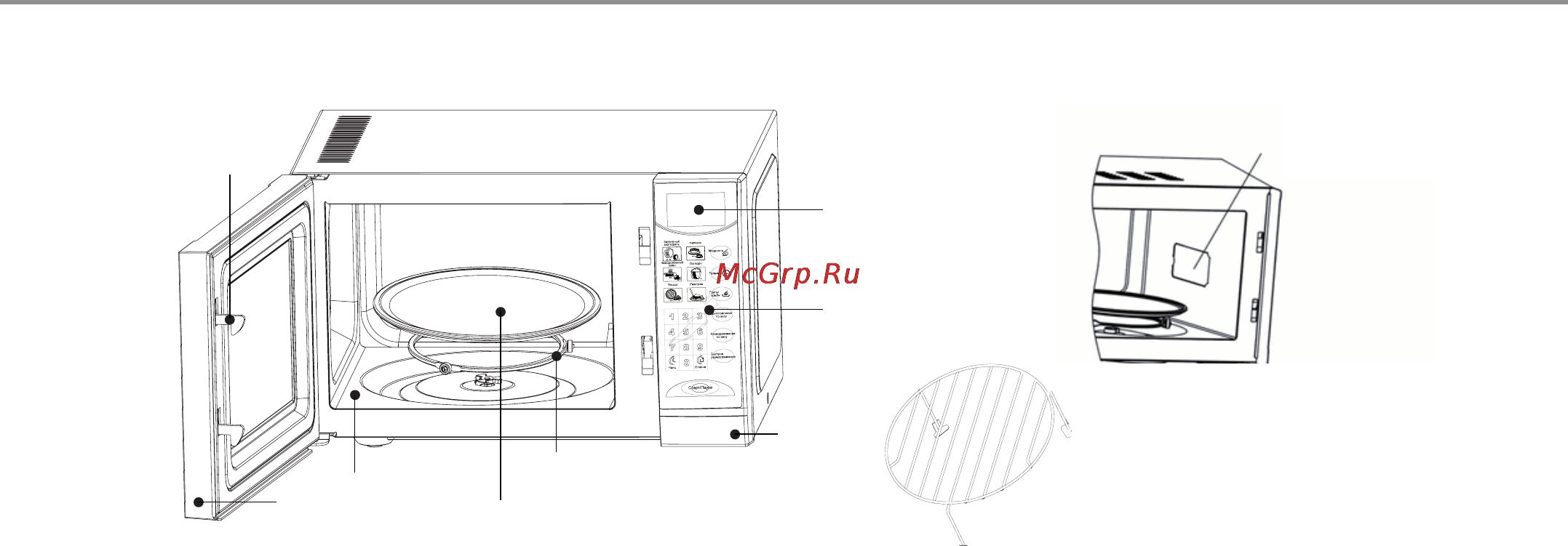 Haier 17PG58V-20B [13/40] Основные части микроволновой печи