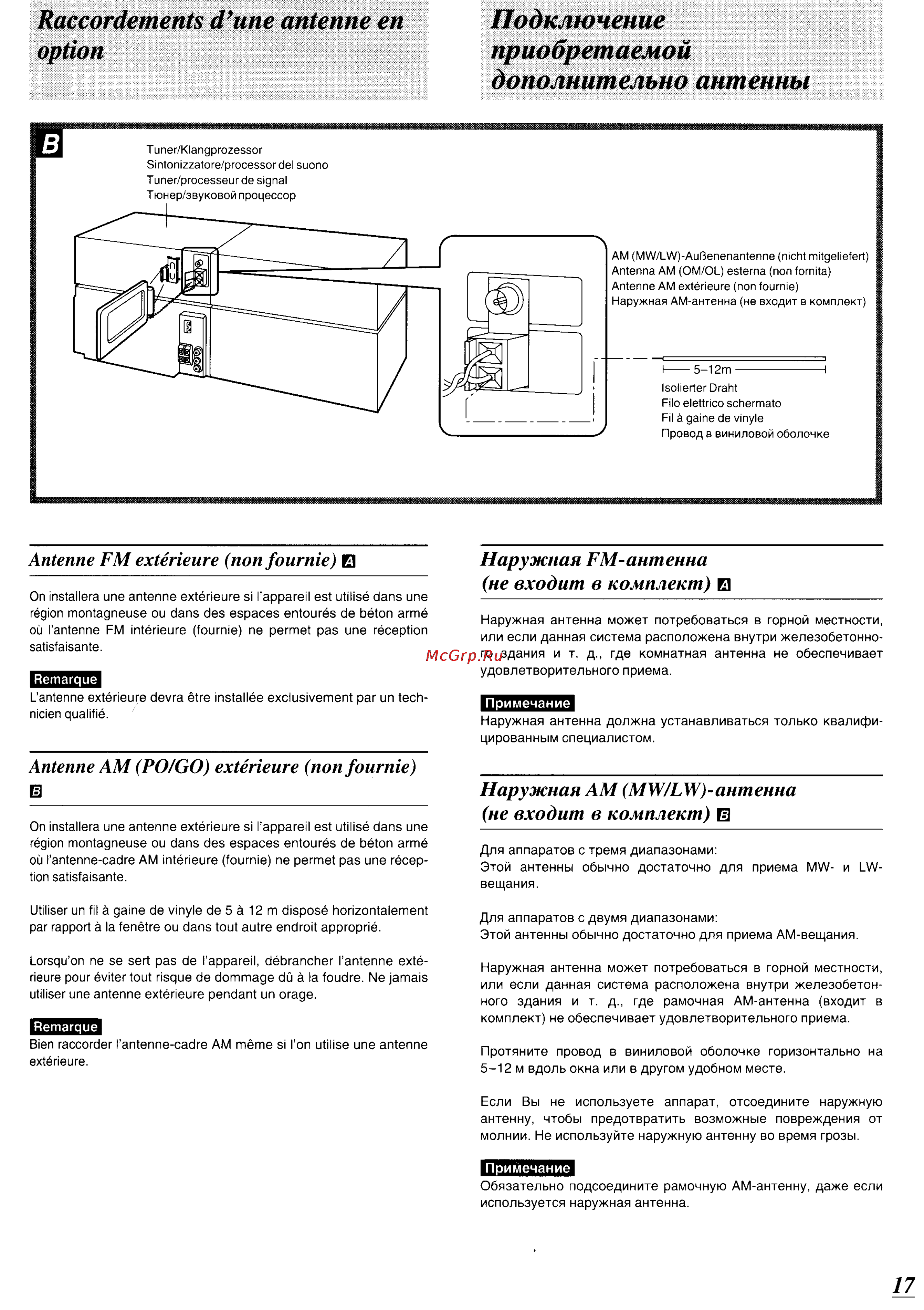 Technics SC-CH540 [14/105] Наружная рм антенна
