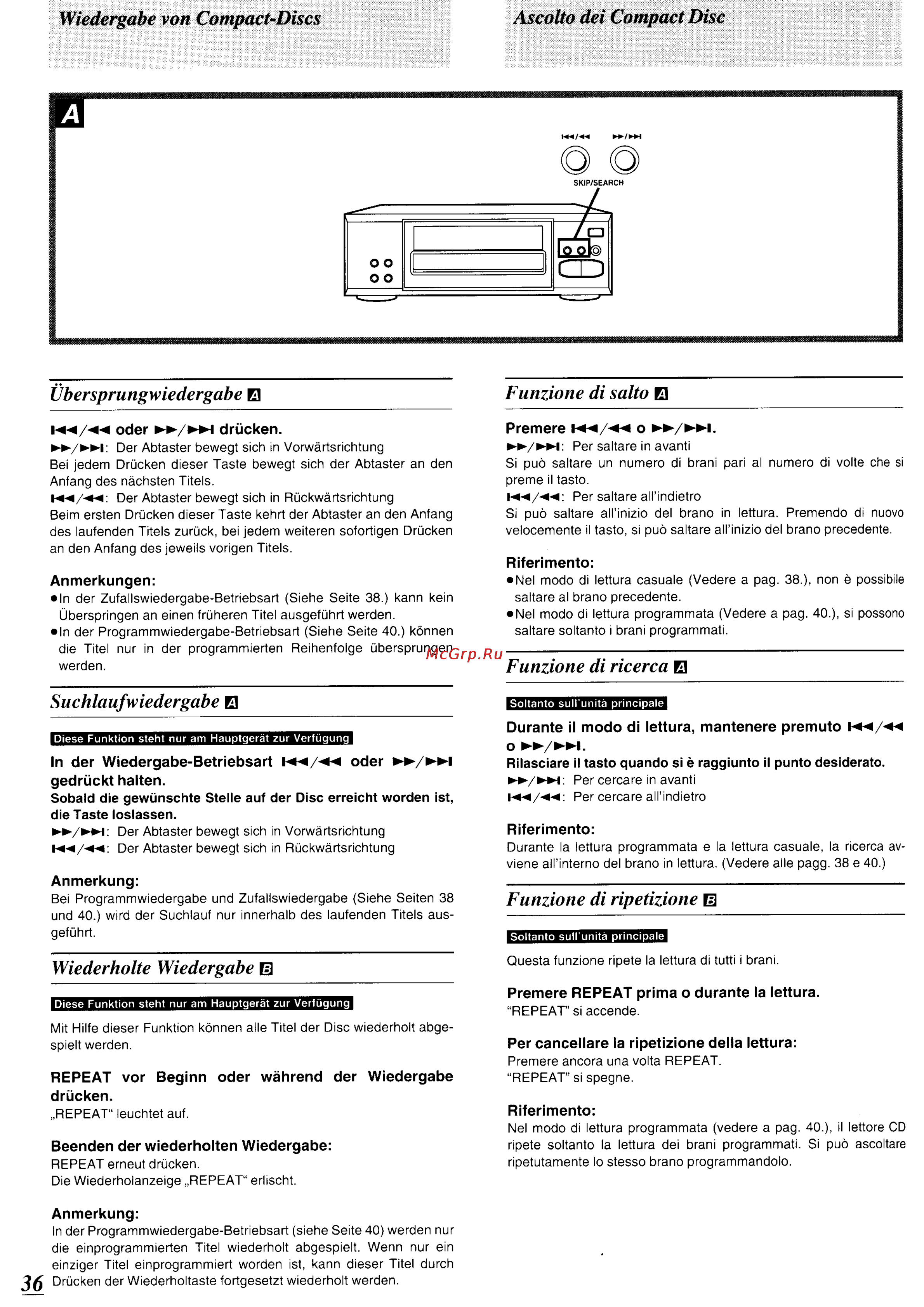 Technics SC-CH570 [33/105] Funzione di ricerc