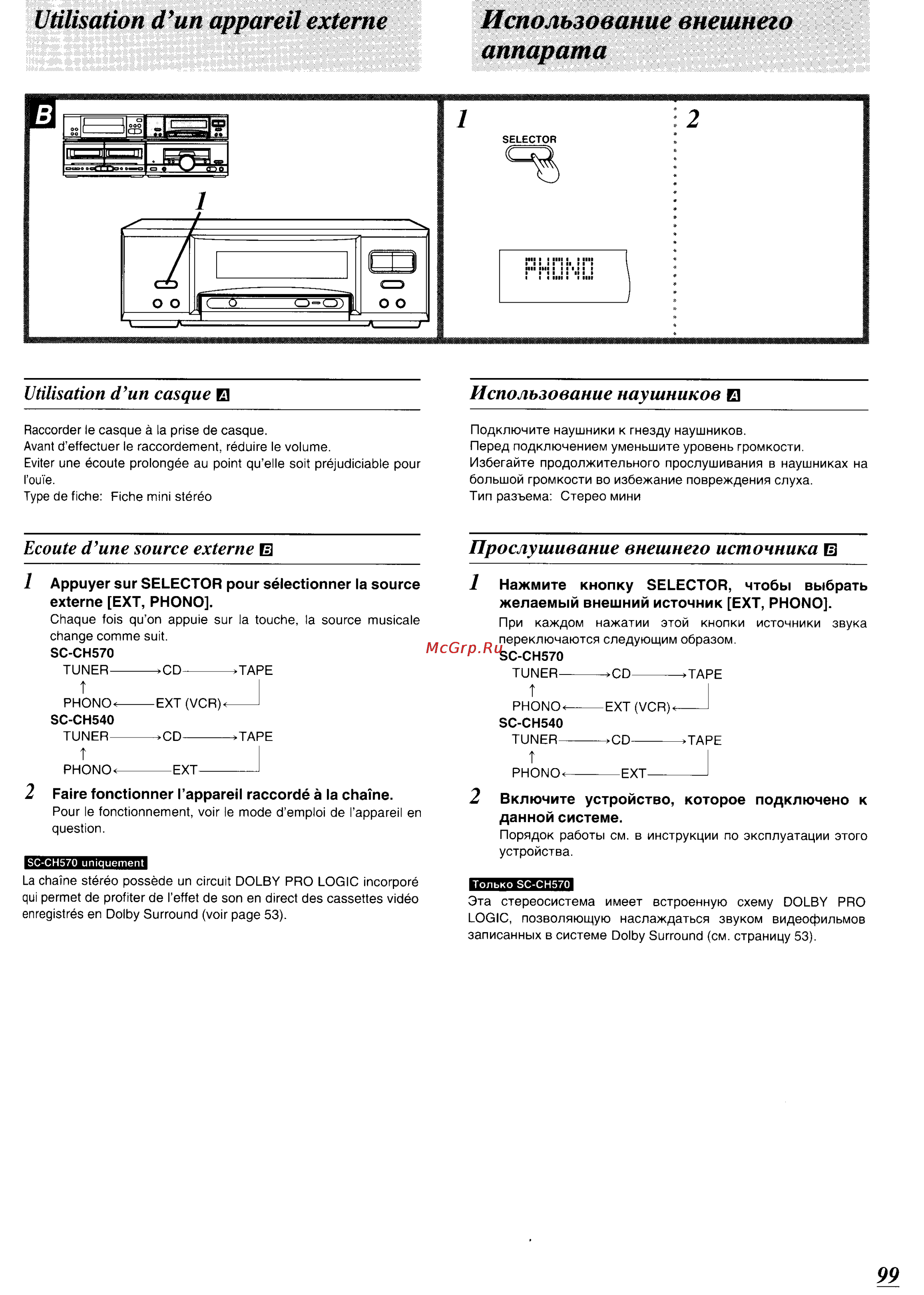 Technics SC-CH540 [94/105] Использование наушнико