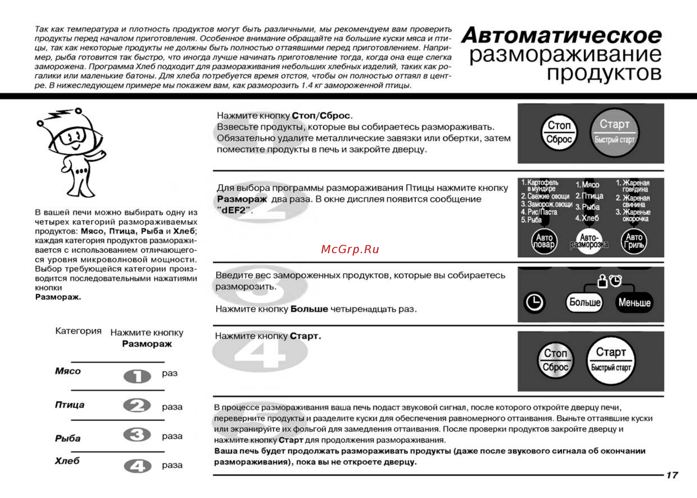 LG MH-6063AL [17/30] Продуктов