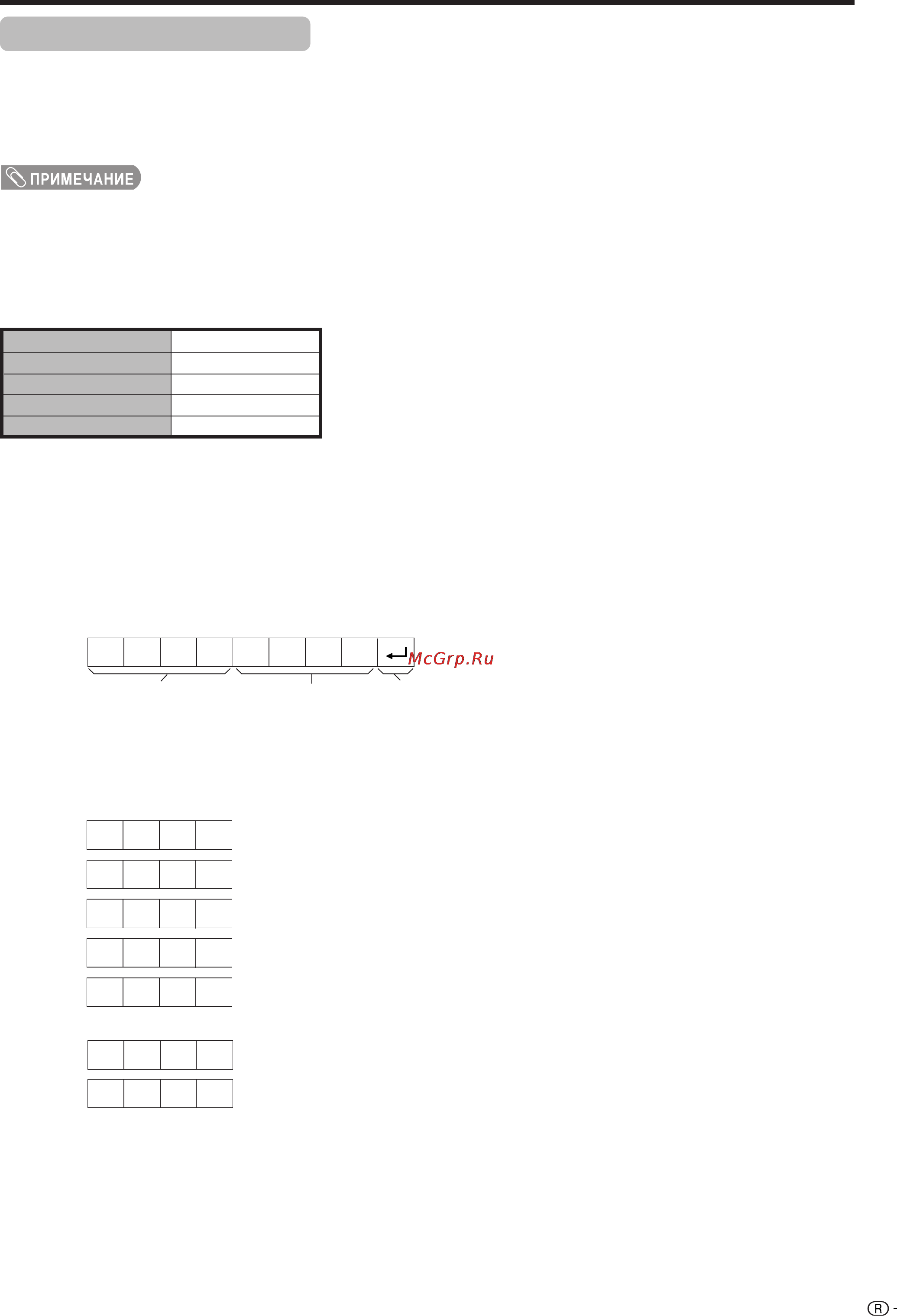 Sharp LC-37HV4E [71/78] Характеристики порта rs 232c