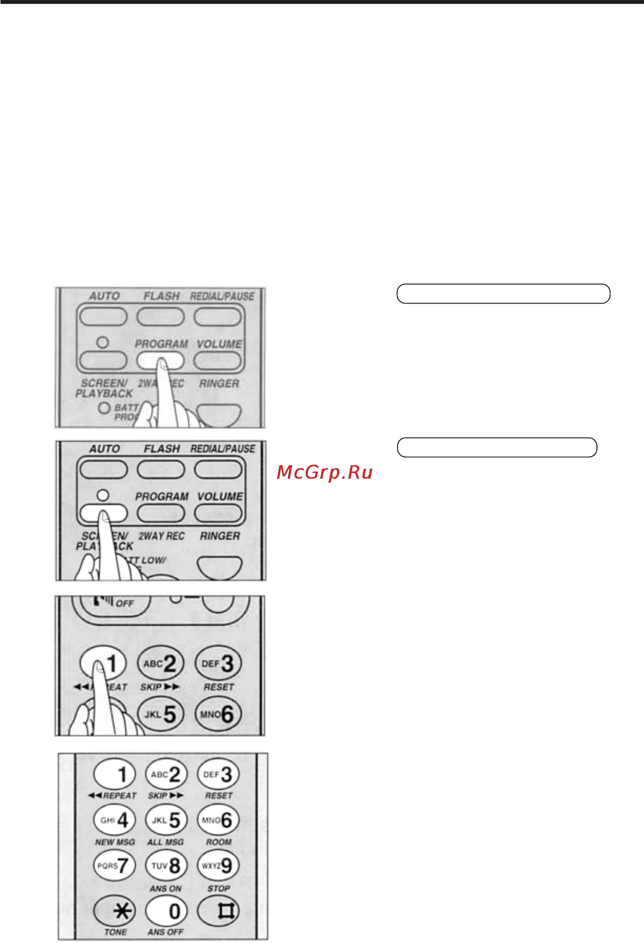 Panasonic KX-TCM438BX [34/52] Дистанционное управление с кнопочного тонального телефона
