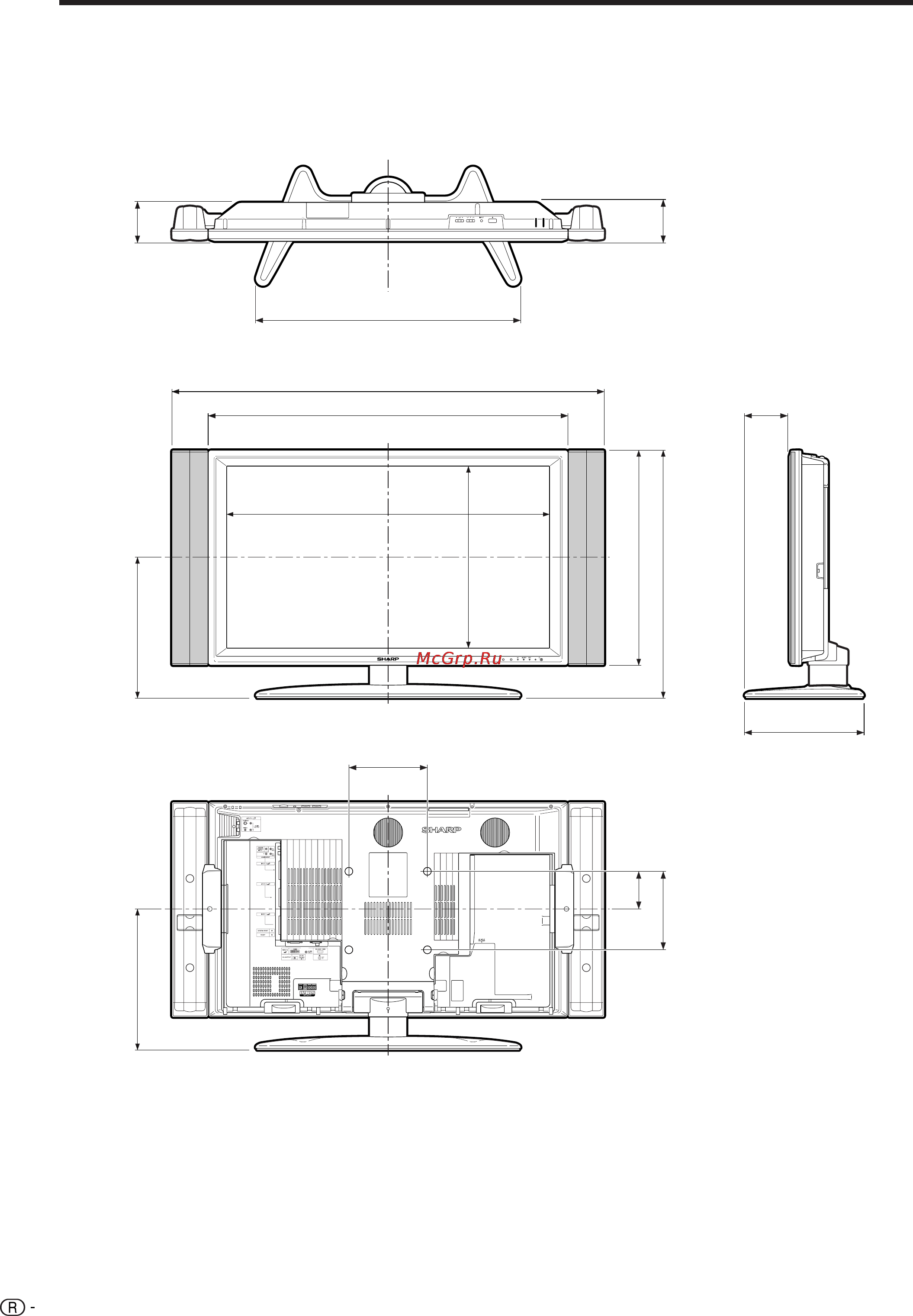 Sharp LC-37GA4E [60/62] Чертежи в масштабе