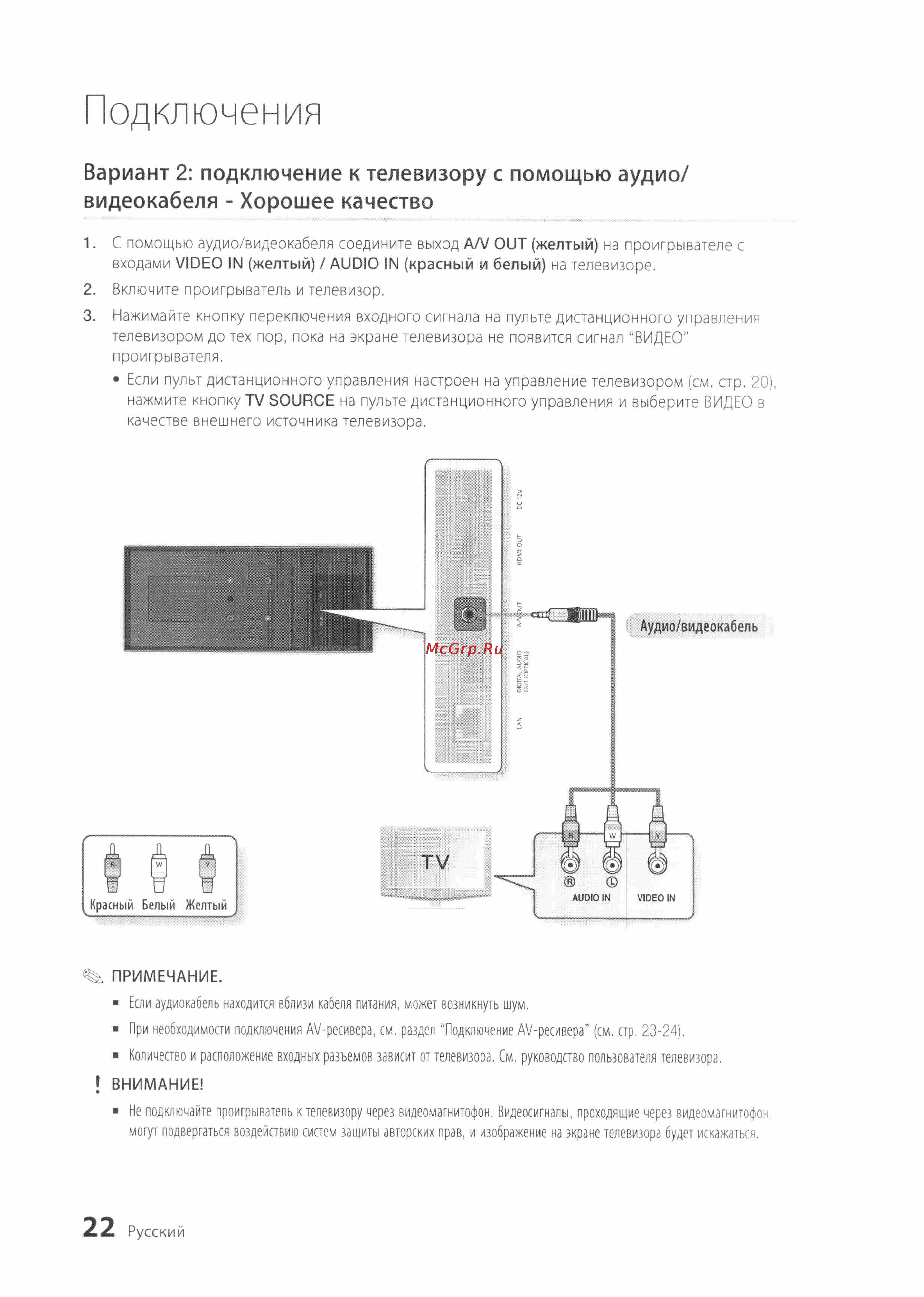 Samsung BD-D7500 [22/74] Подключения