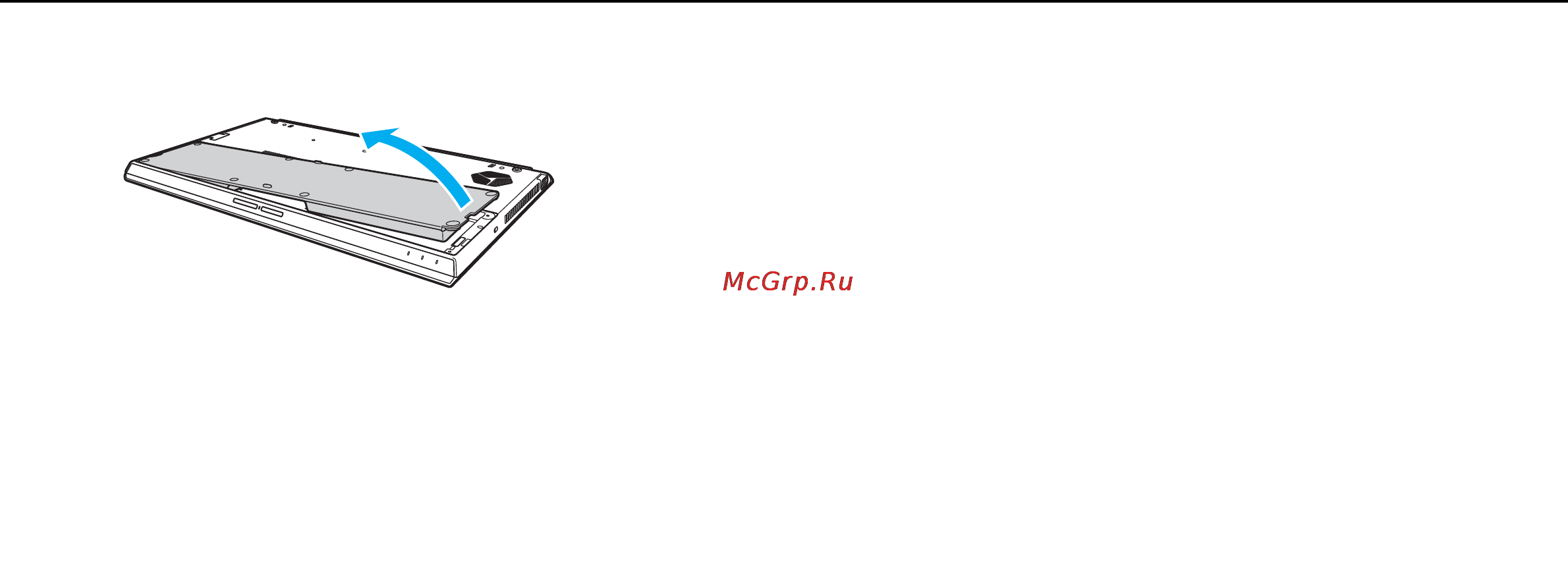 Sony VAIO VPCZ21C5E [24/209] Потяните аккумулятор в направлении стрелки и извлеките его из аккумуляторного отсека