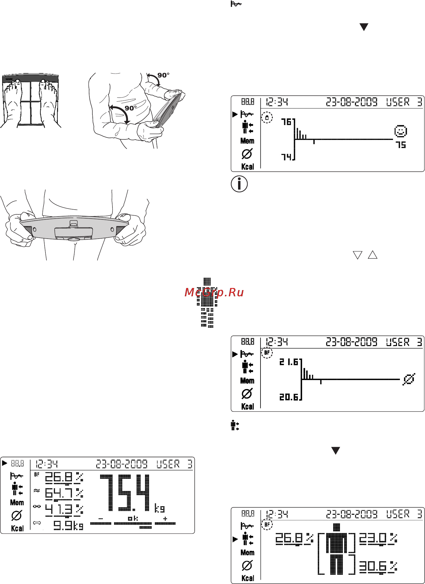 Beurer BF 100 [8/100] Analyse der messwerte nach erfolgter messung