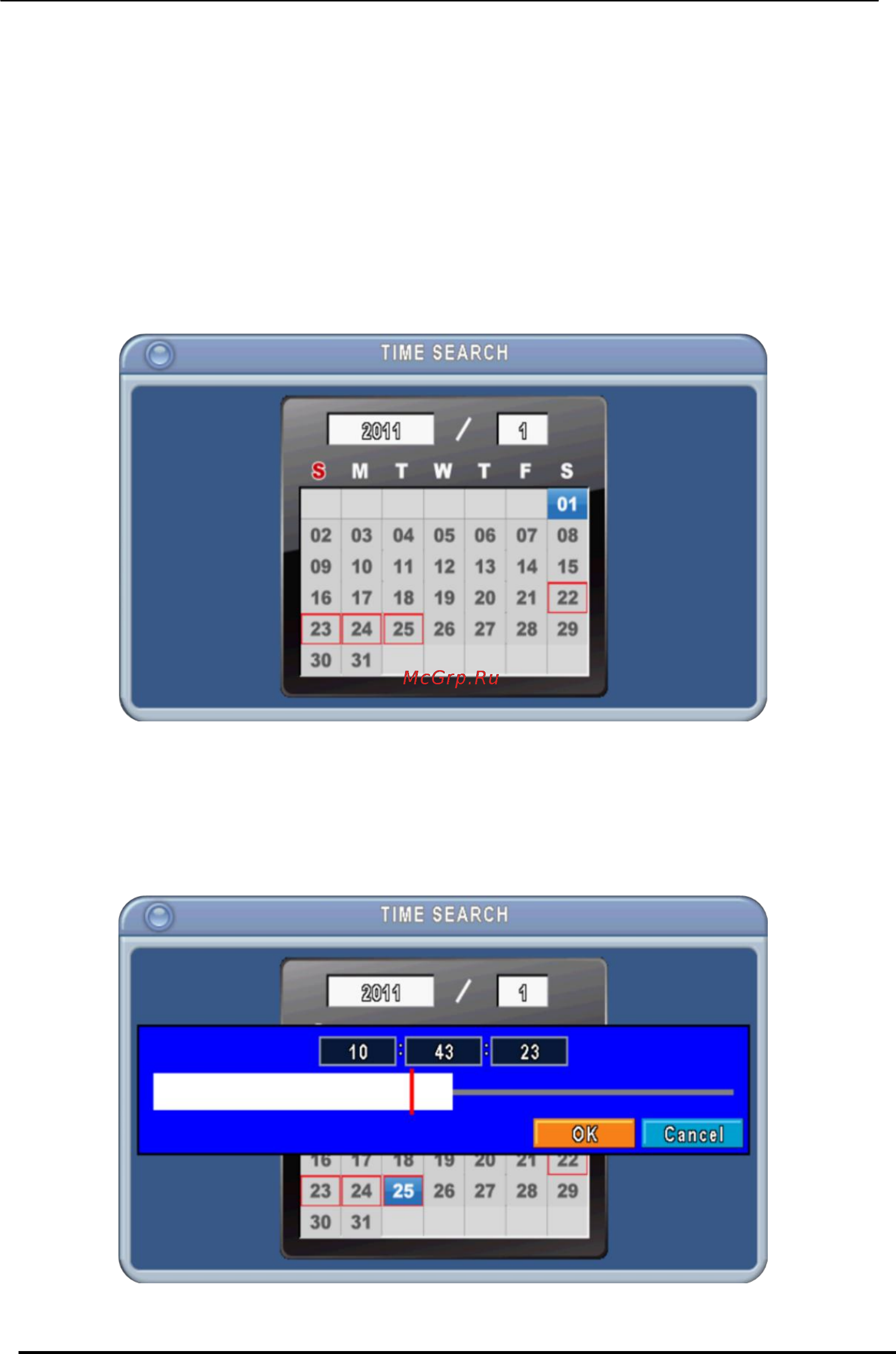 Pinetron PDR-XM2000 [47/49] Time search поиск по времени и дате