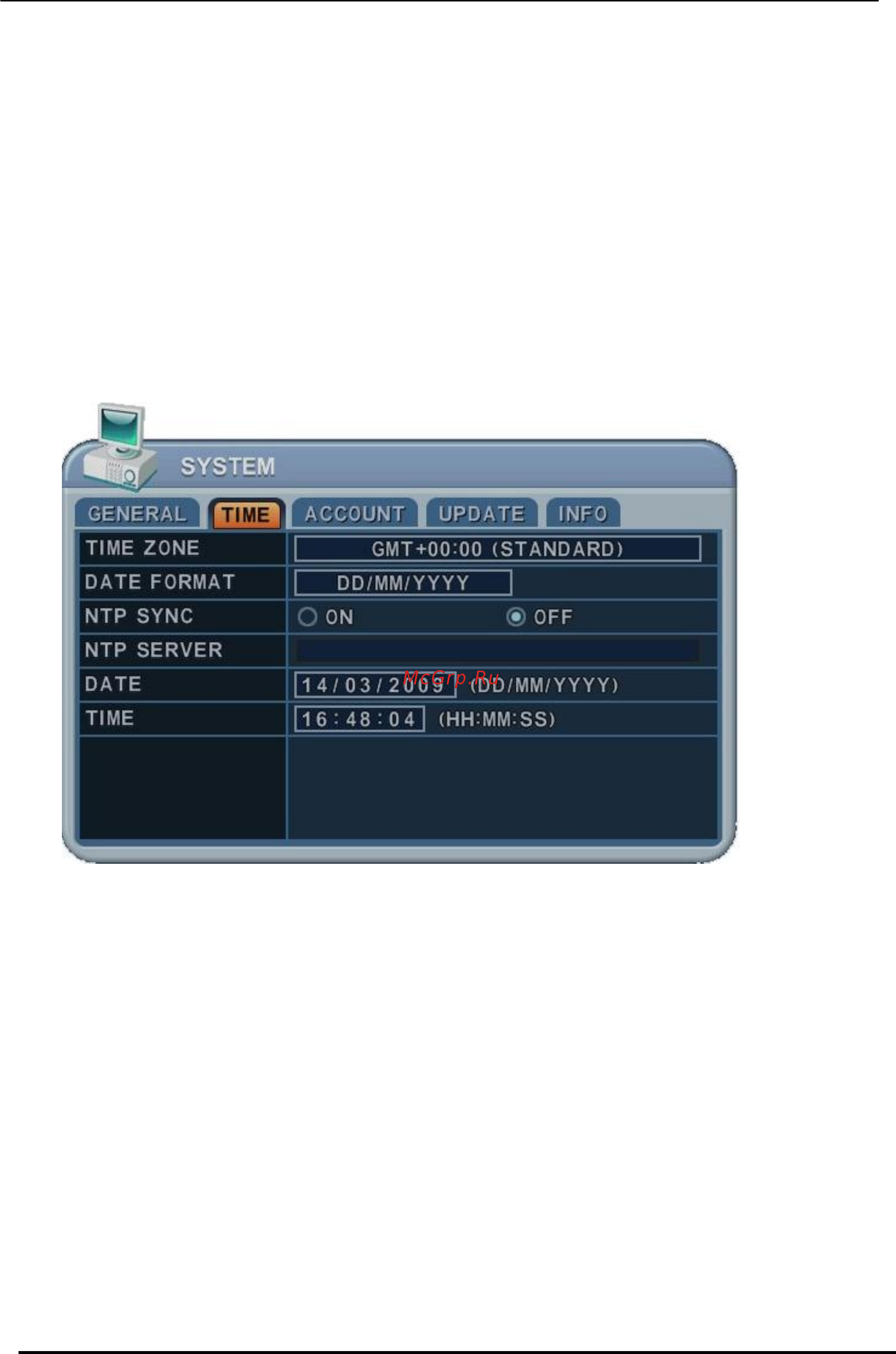 Pinetron PDR-X6000 [23/89] Настройка времени и даты