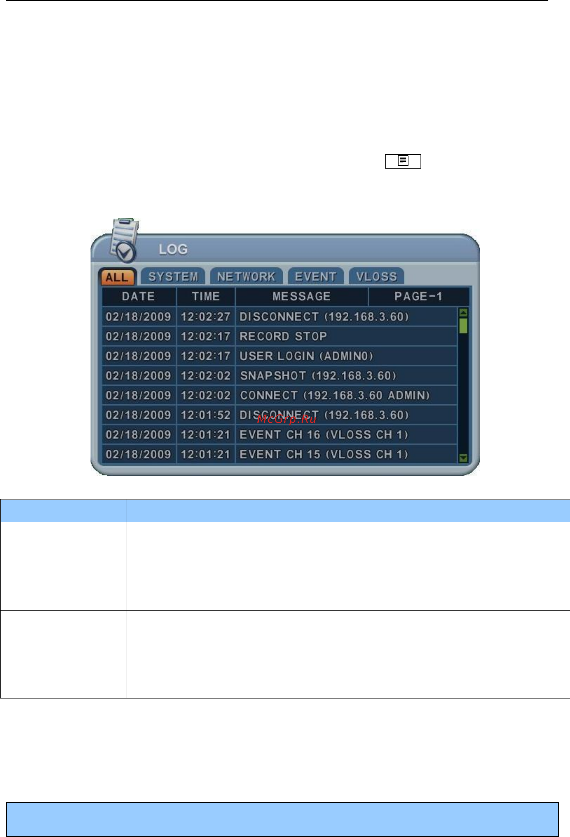 Pinetron PDR-X6000 [78/89] Поиск по лог файлу событий log list search