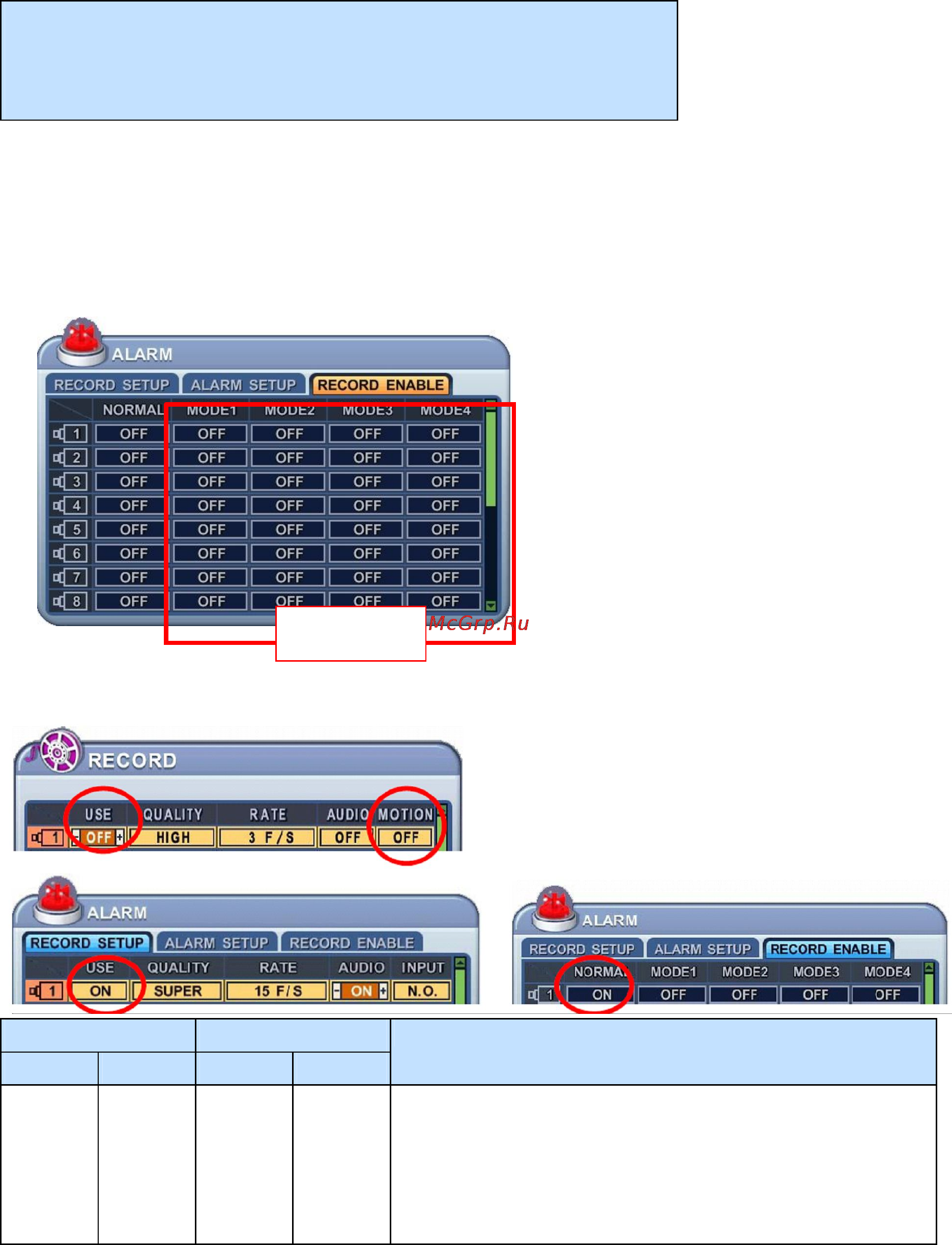 Pinetron PDR-M1000 [29/114] Alarm record enable