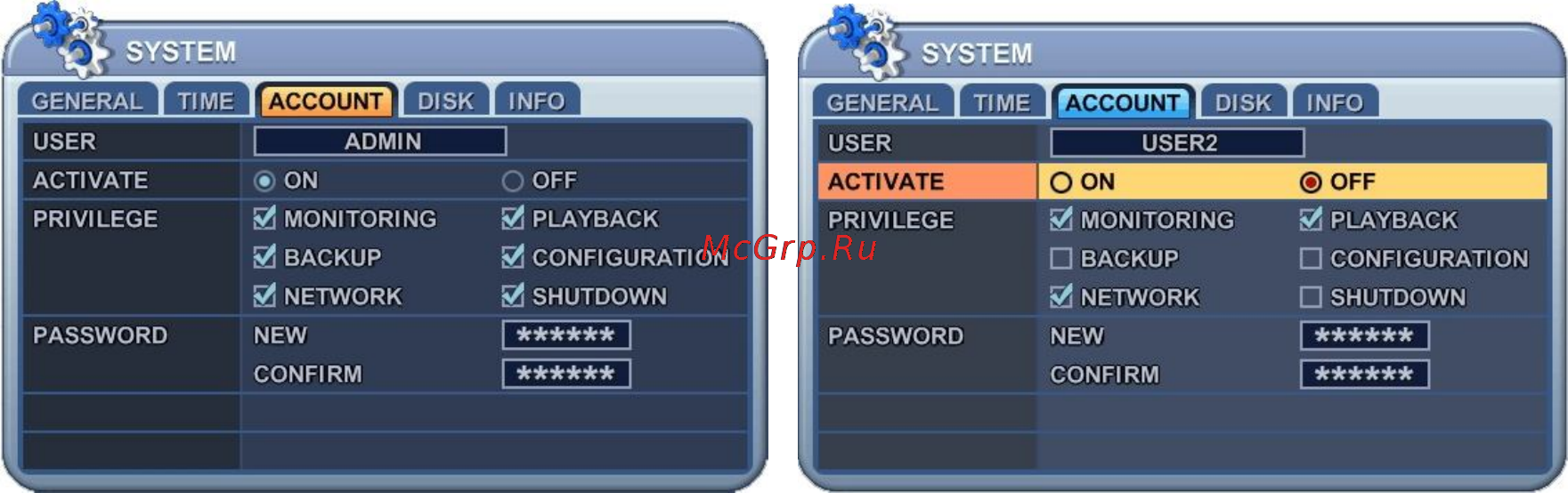 Pinetron PDR-M1000 [40/114] Account пользователь