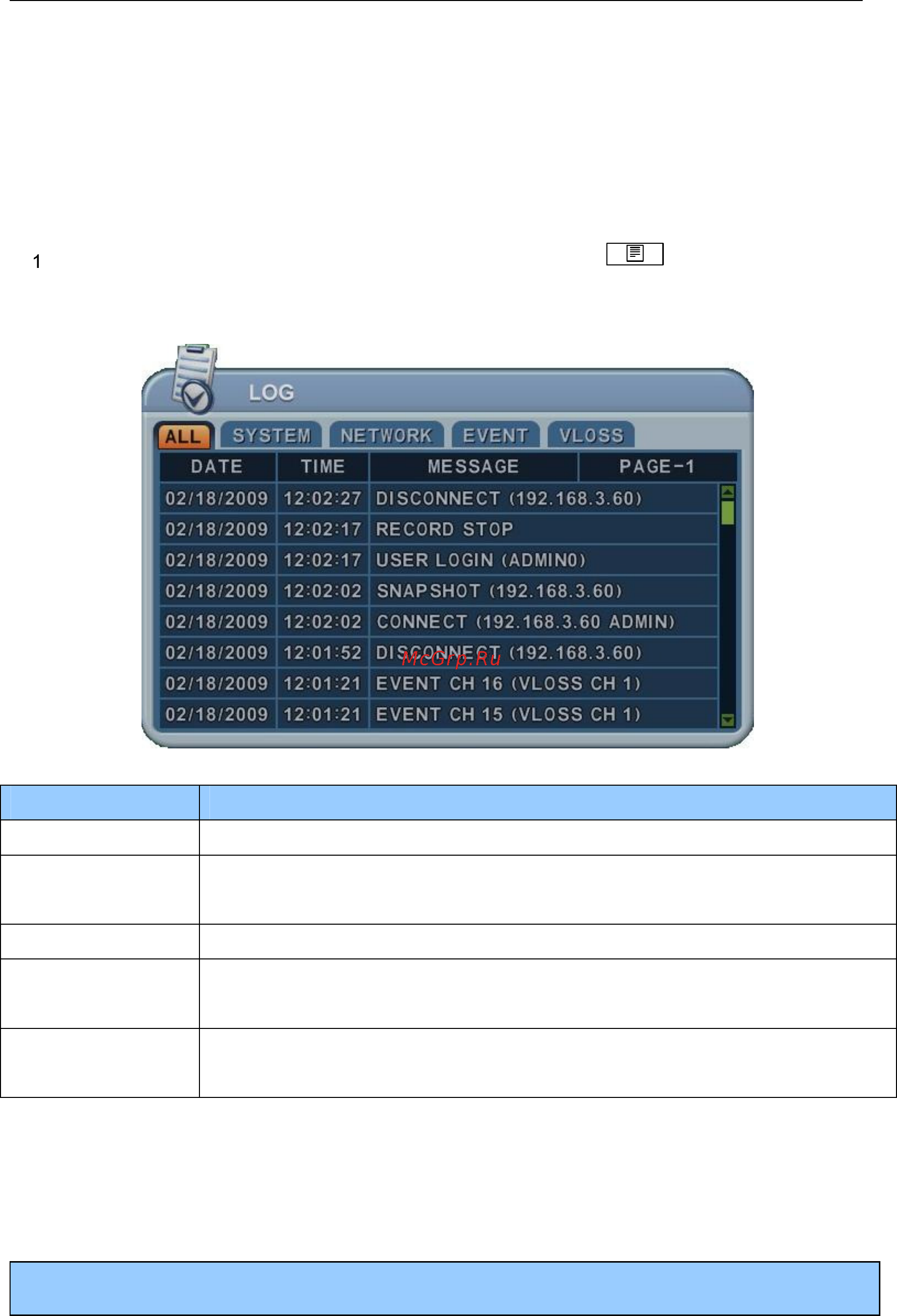 Pinetron PDR-M6000 [77/85] Поиск по лог файлу событий log list search