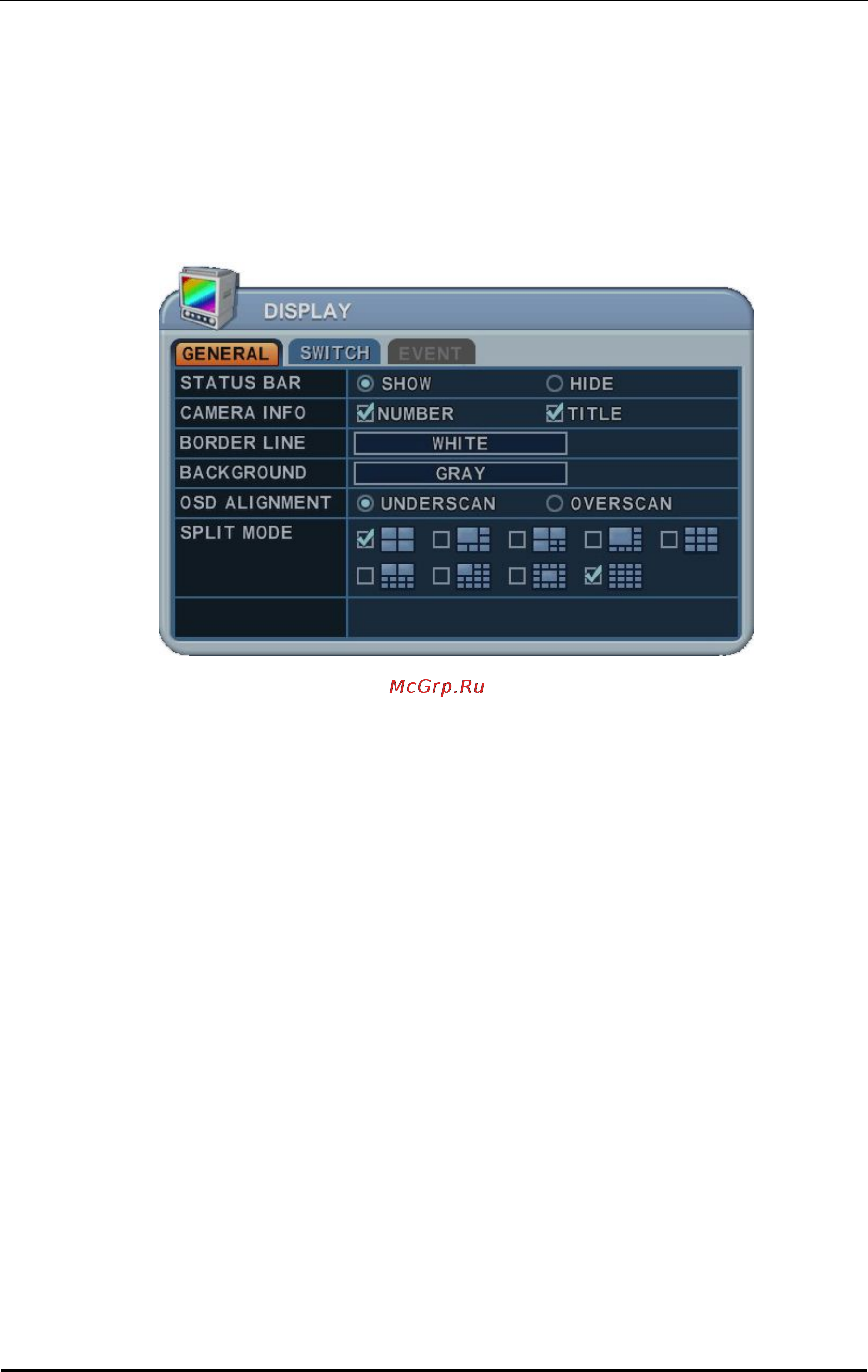Pinetron PDR-M7000 [26/89] Настройка экрана display
