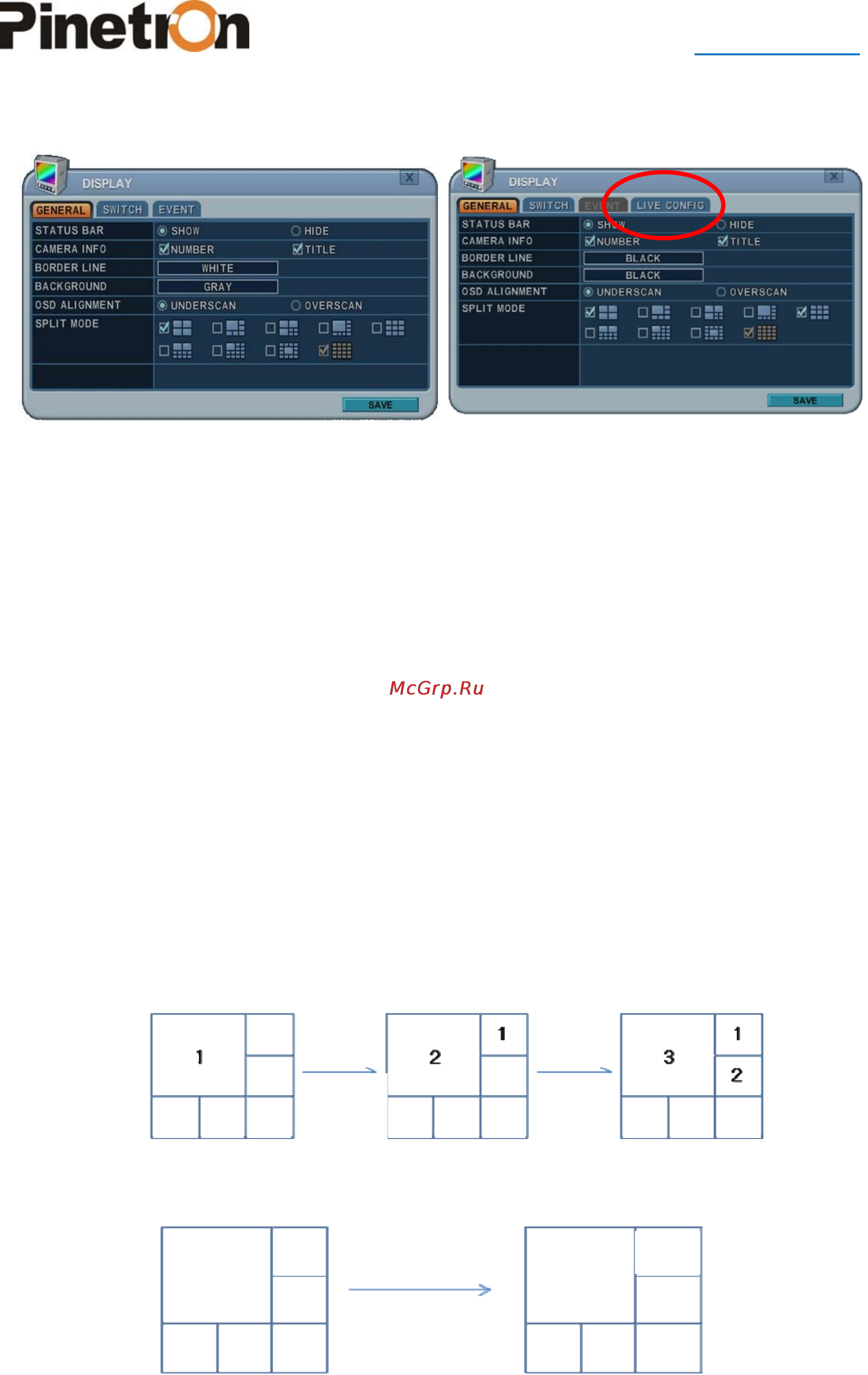Pinetron PNR-HD8016 [33/99] Switch настройка режима переключения каналов