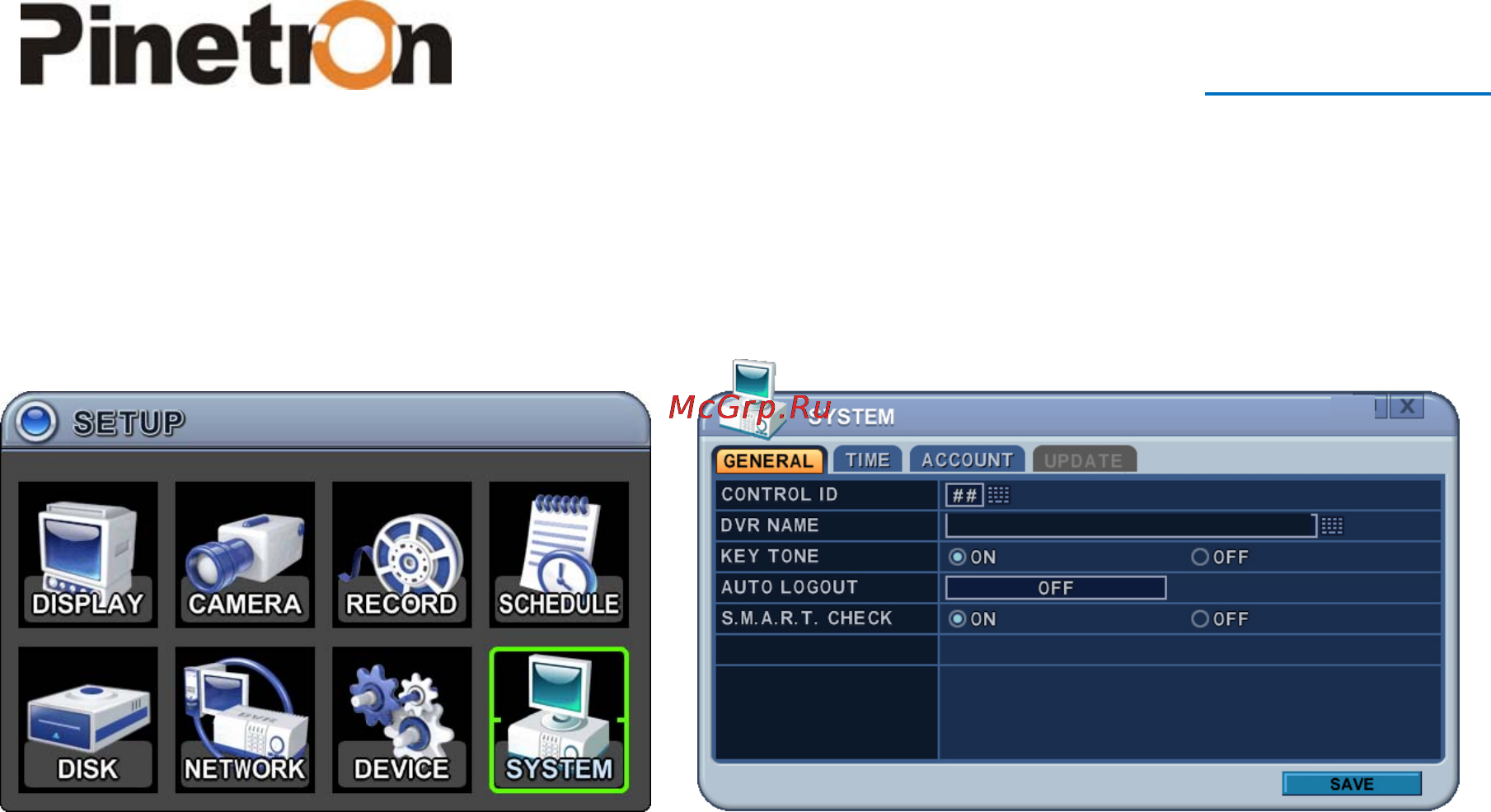 Pinetron PNR-HD8016 [69/99] System системные настройки