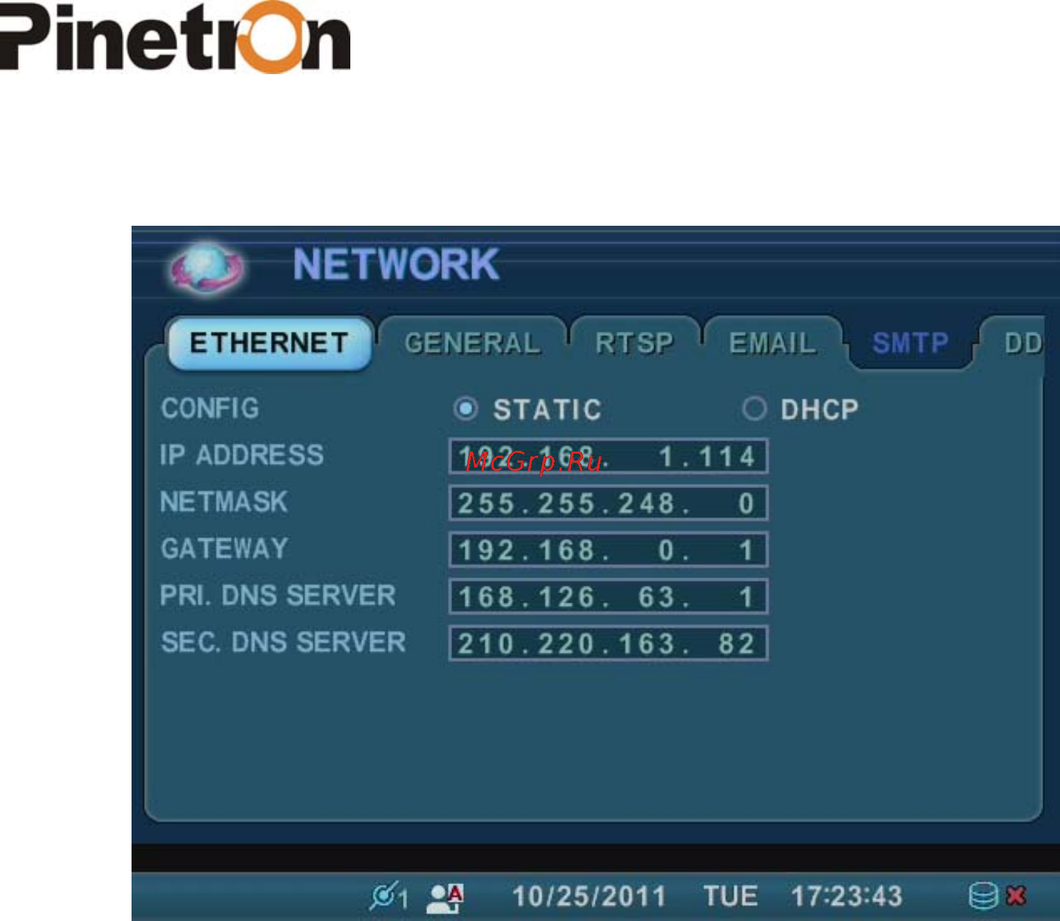 Pinetron PNC-IZ22 [44/121] Меню network сетевые настройки