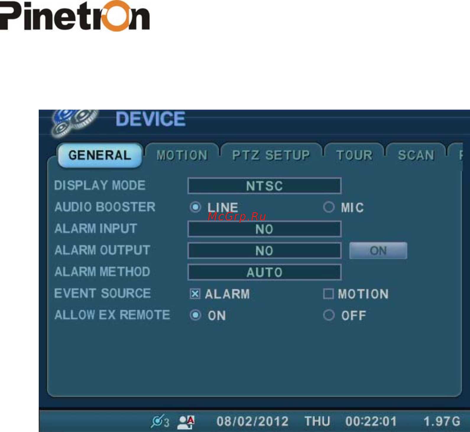 Pinetron PNC-IZ22 [51/121] Меню device устройства