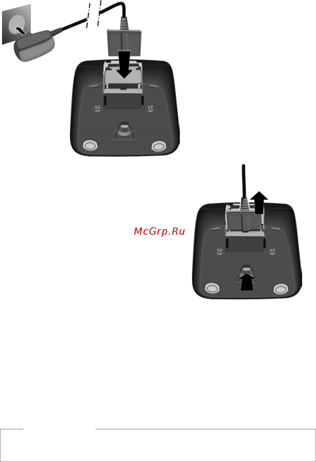 Gigaset C595IP [16/257] Подключение зарядного устройства