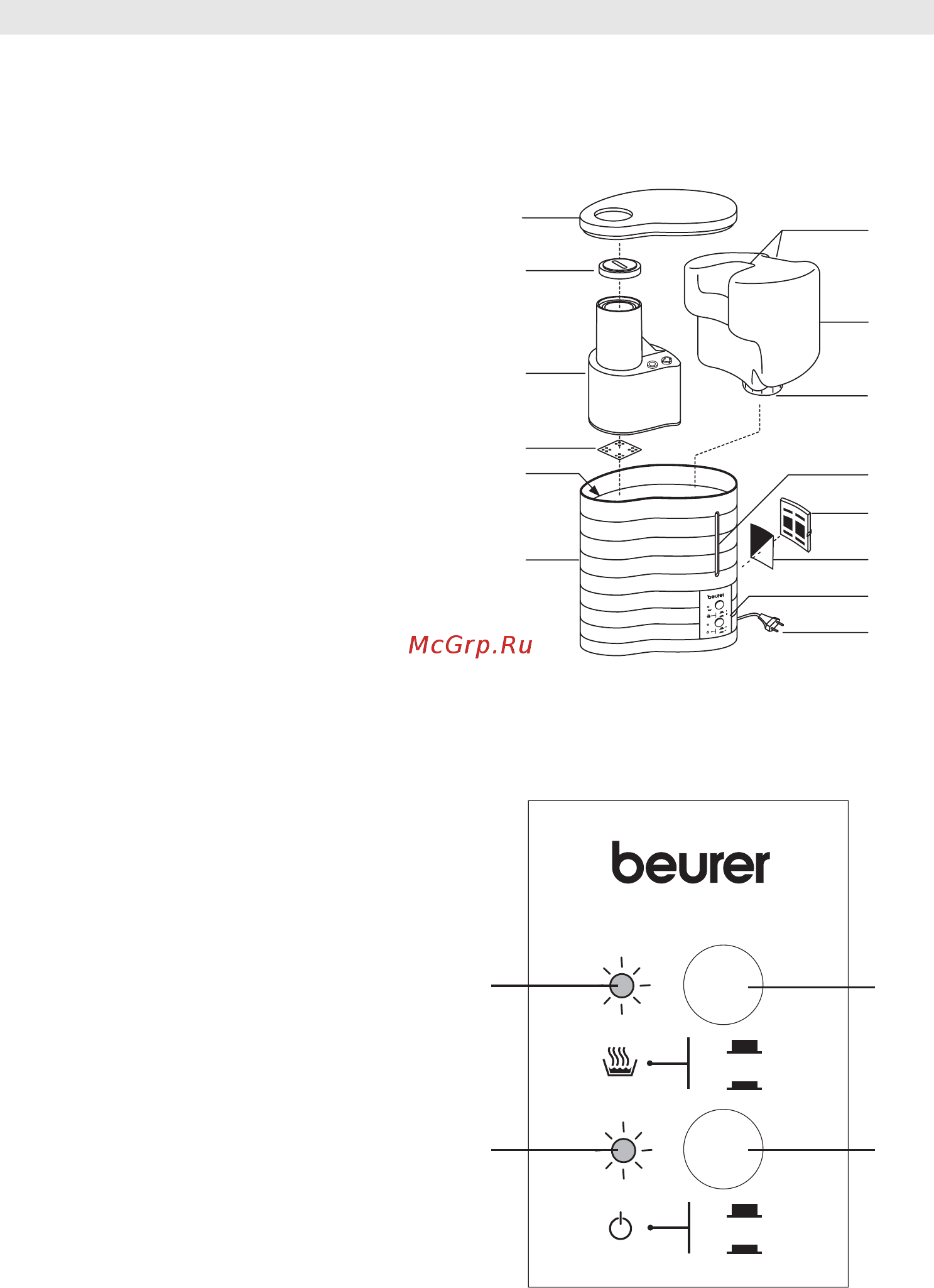 Beurer LB 50 [15/84] Control panel