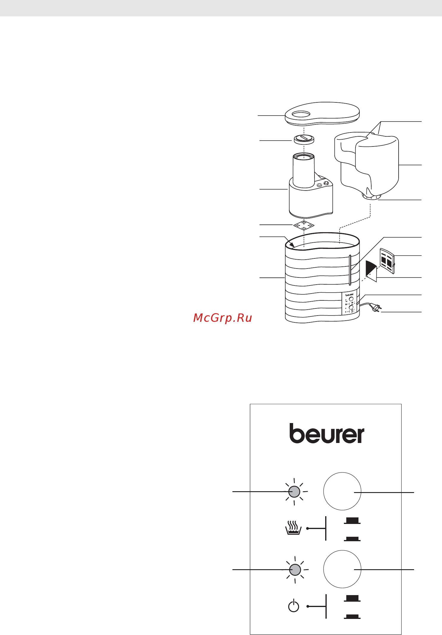 Beurer LB 50 [45/84] Pannello di comando