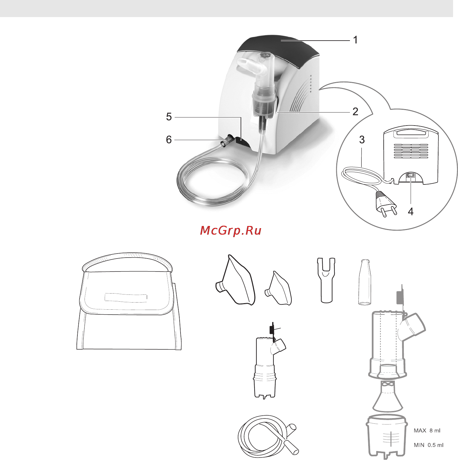 Beurer IH 25 [22/124] Description of device and accessories