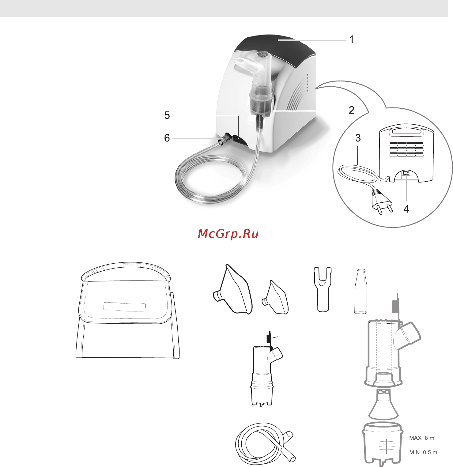 Beurer IH 25 [67/124] Descrizione dell apparecchio e degli accessori
