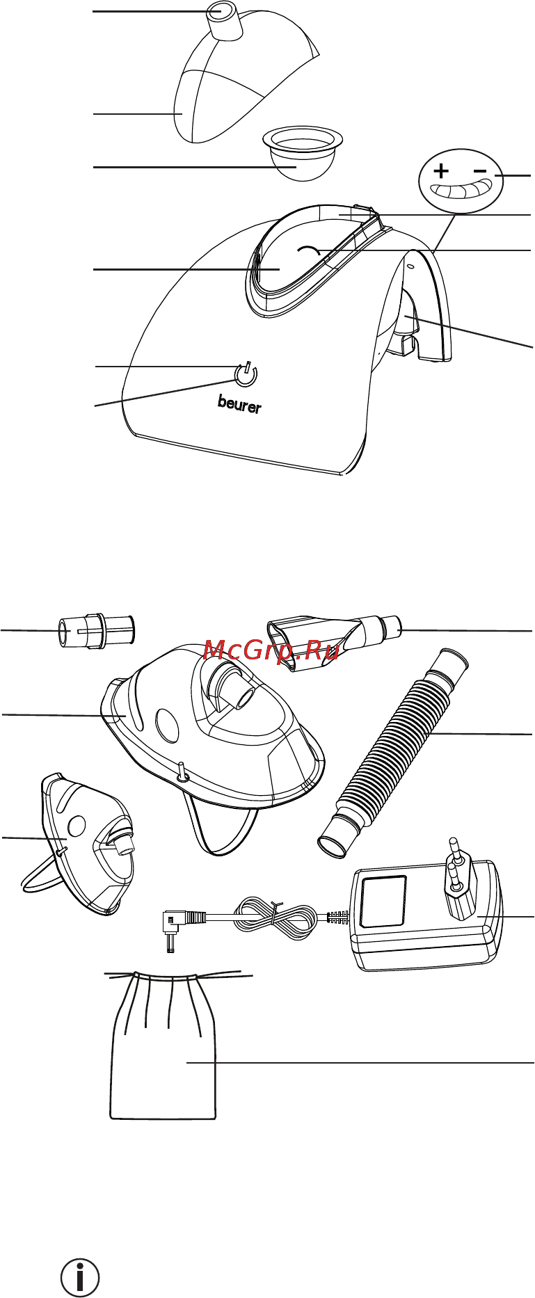 Beurer IH 40 [24/80] Description de l appareil et des accessoires de l inhalateur