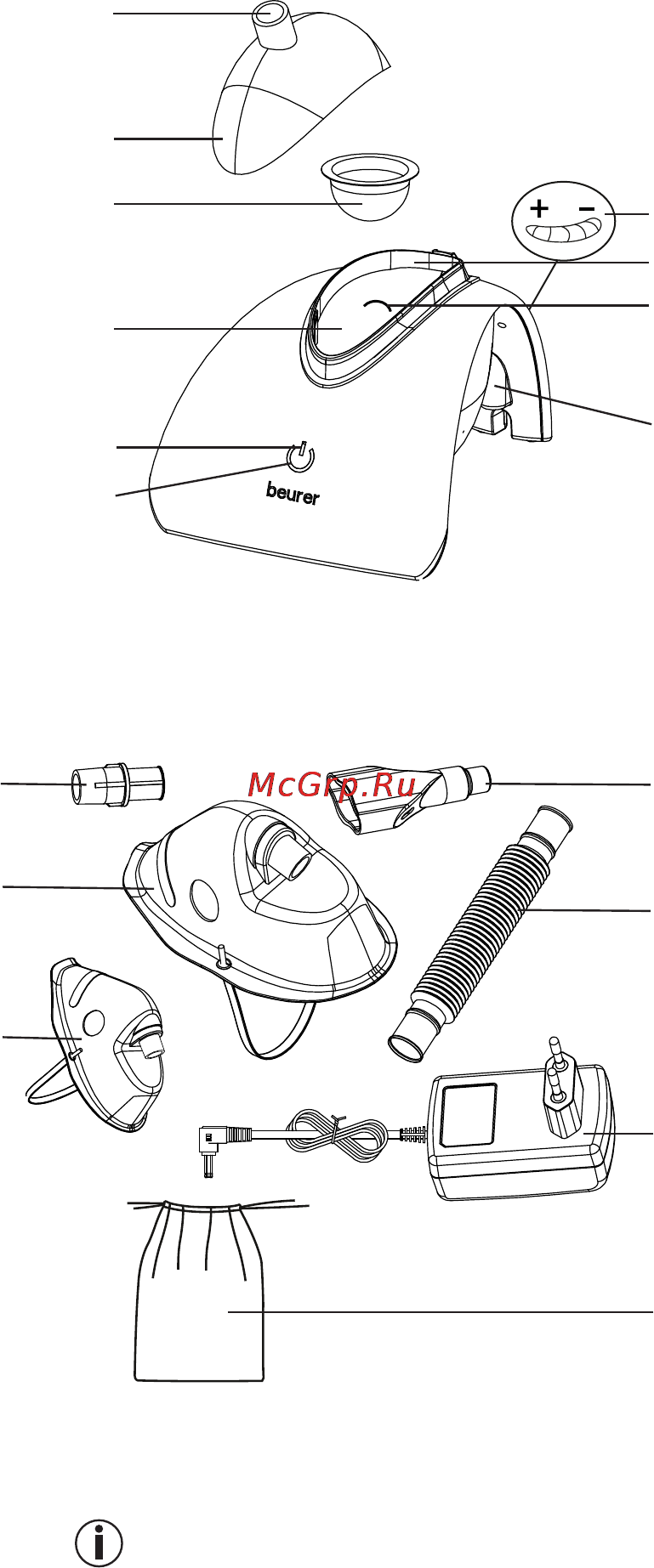 Beurer IH 40 [5/80] Geräte und zubehör beschreibung inhalator