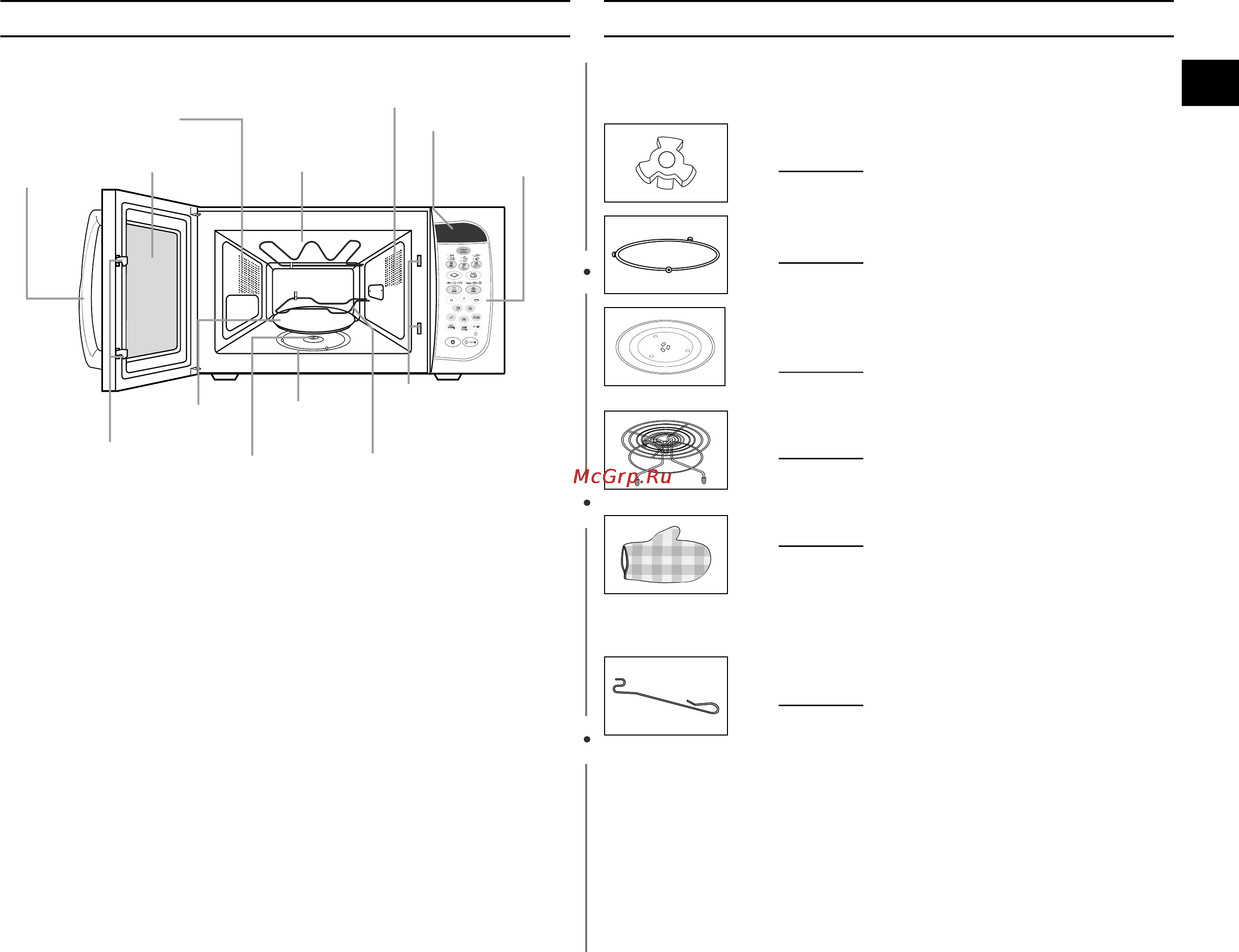 Samsung PG83R [3/36] В зависимости от модели купленной вами печи в ее комплект входят несколько принадлежностей которые могут использоваться различным образом
