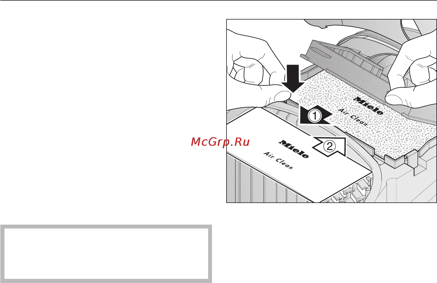 Miele S 2111 [23/32] Êàê çàìåíèòü ôèëüòð âûõîäÿùåãî âîçäóõà air clean 23