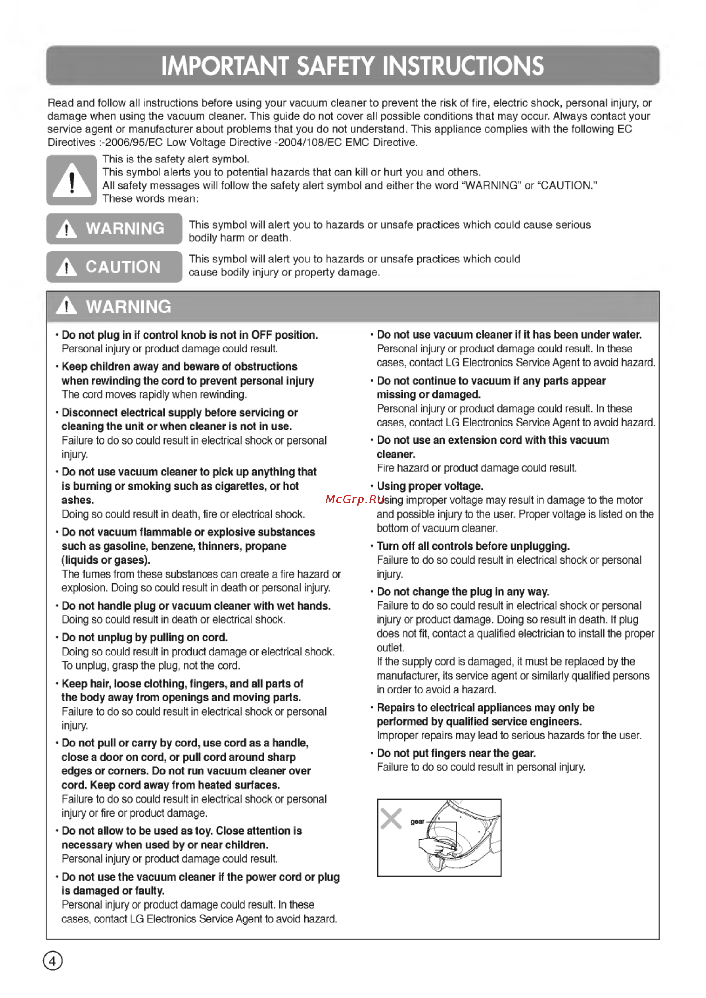 LG VK89281R [4/24] Important safety instructions