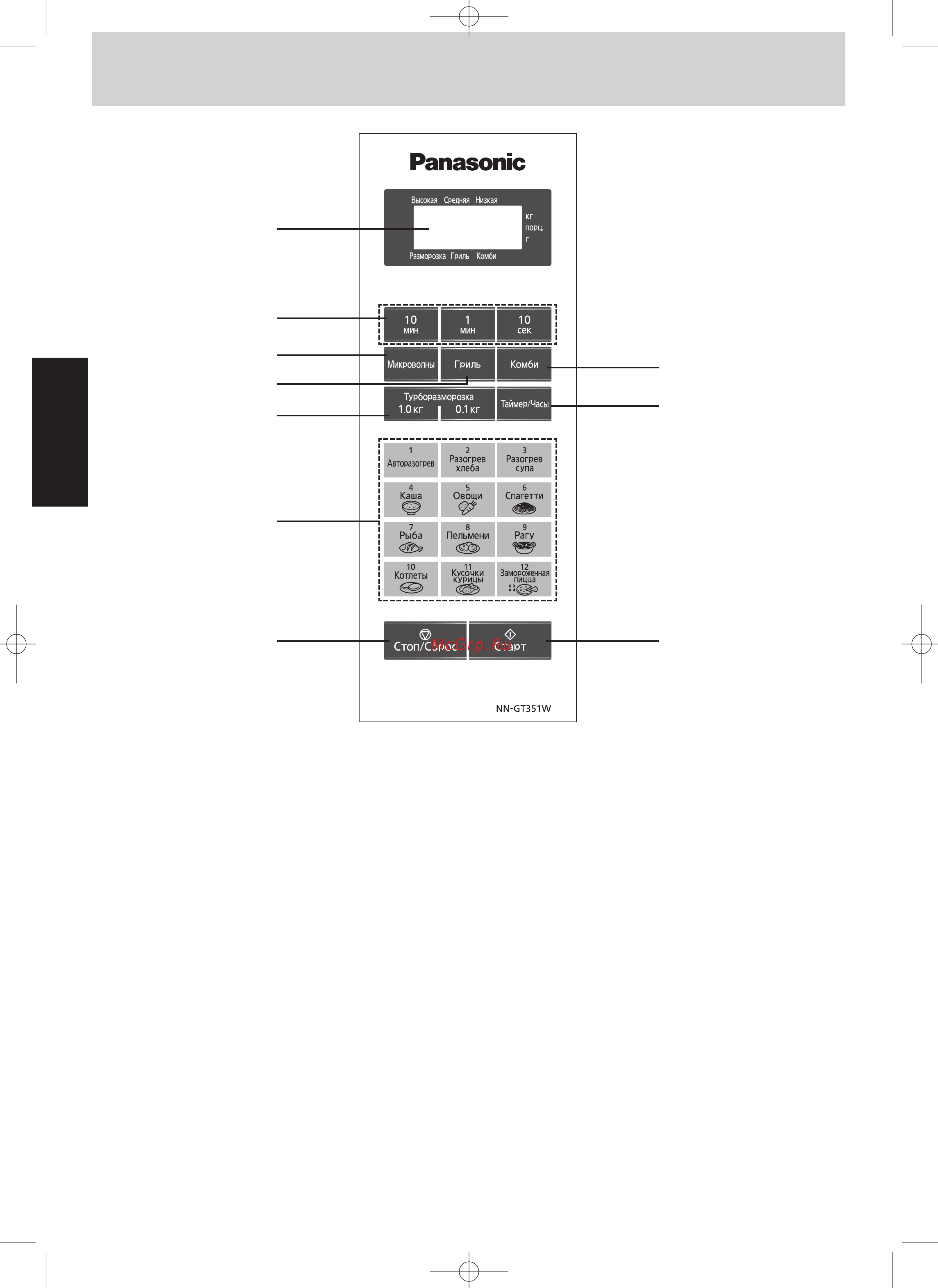 Panasonic NN-GT351WZPE [7/42] Примечание